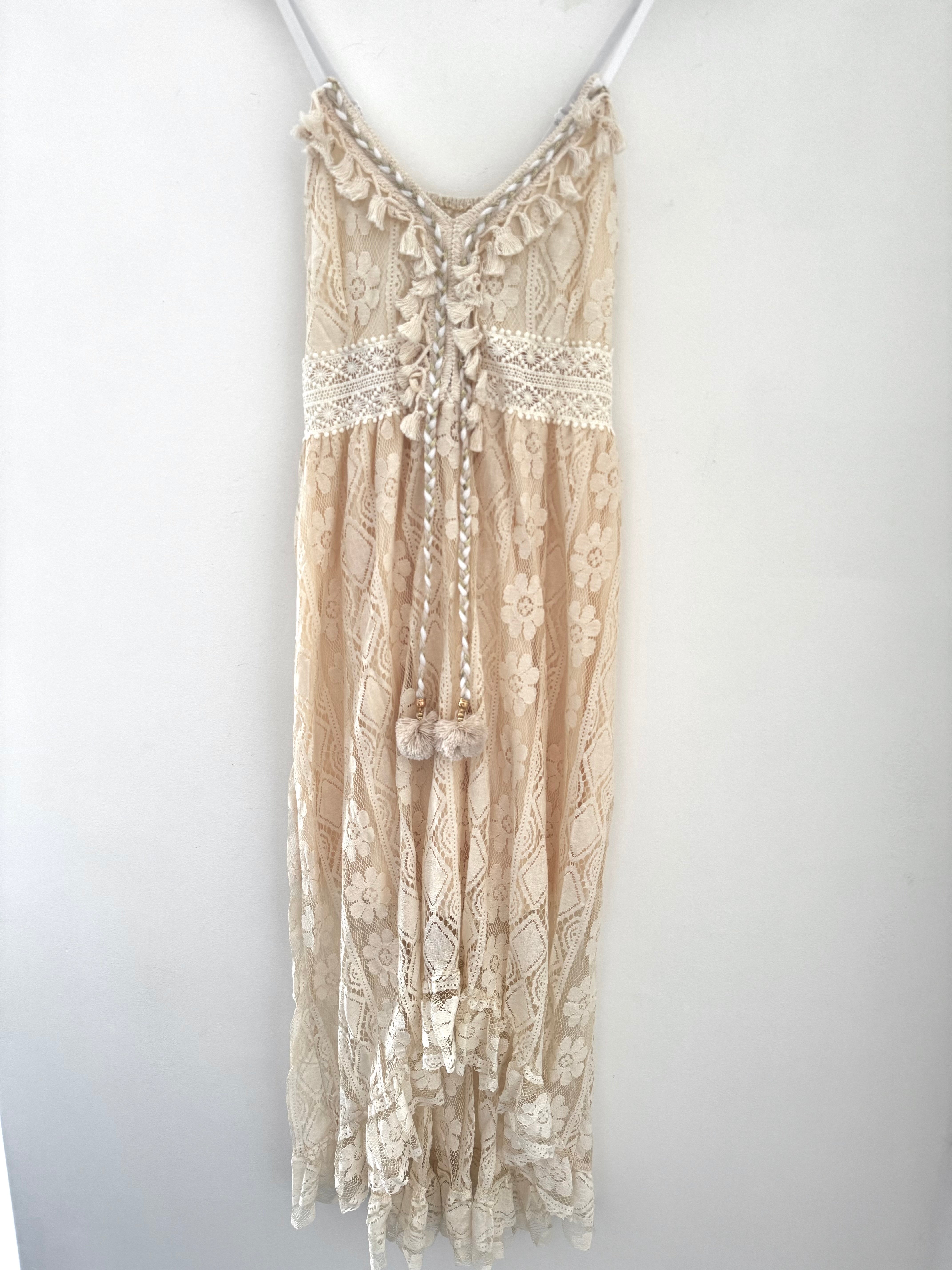 Summer Tassel Dress in Vanilla