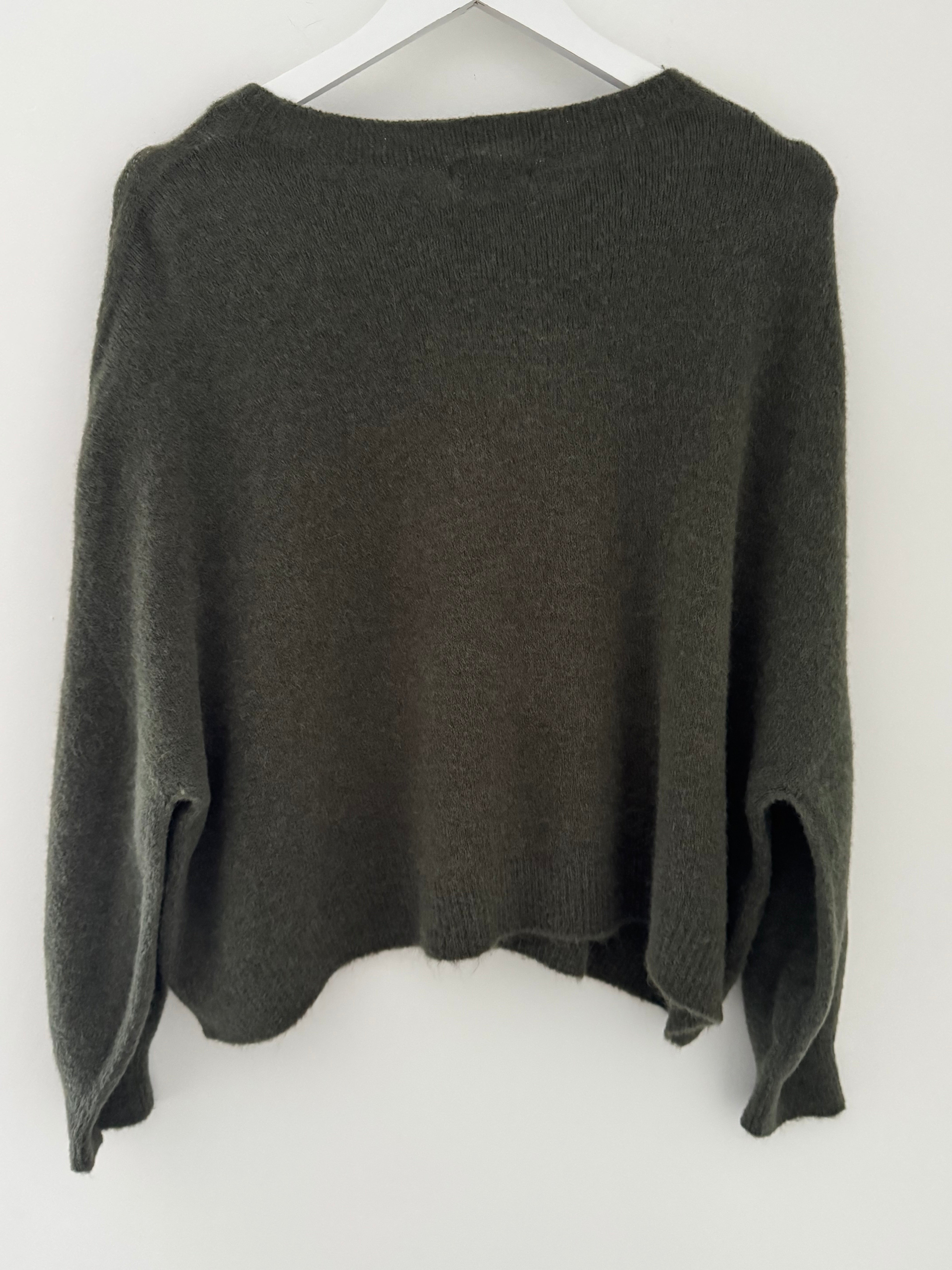 Luxe Slouchy Alpaca Jumper in Khaki