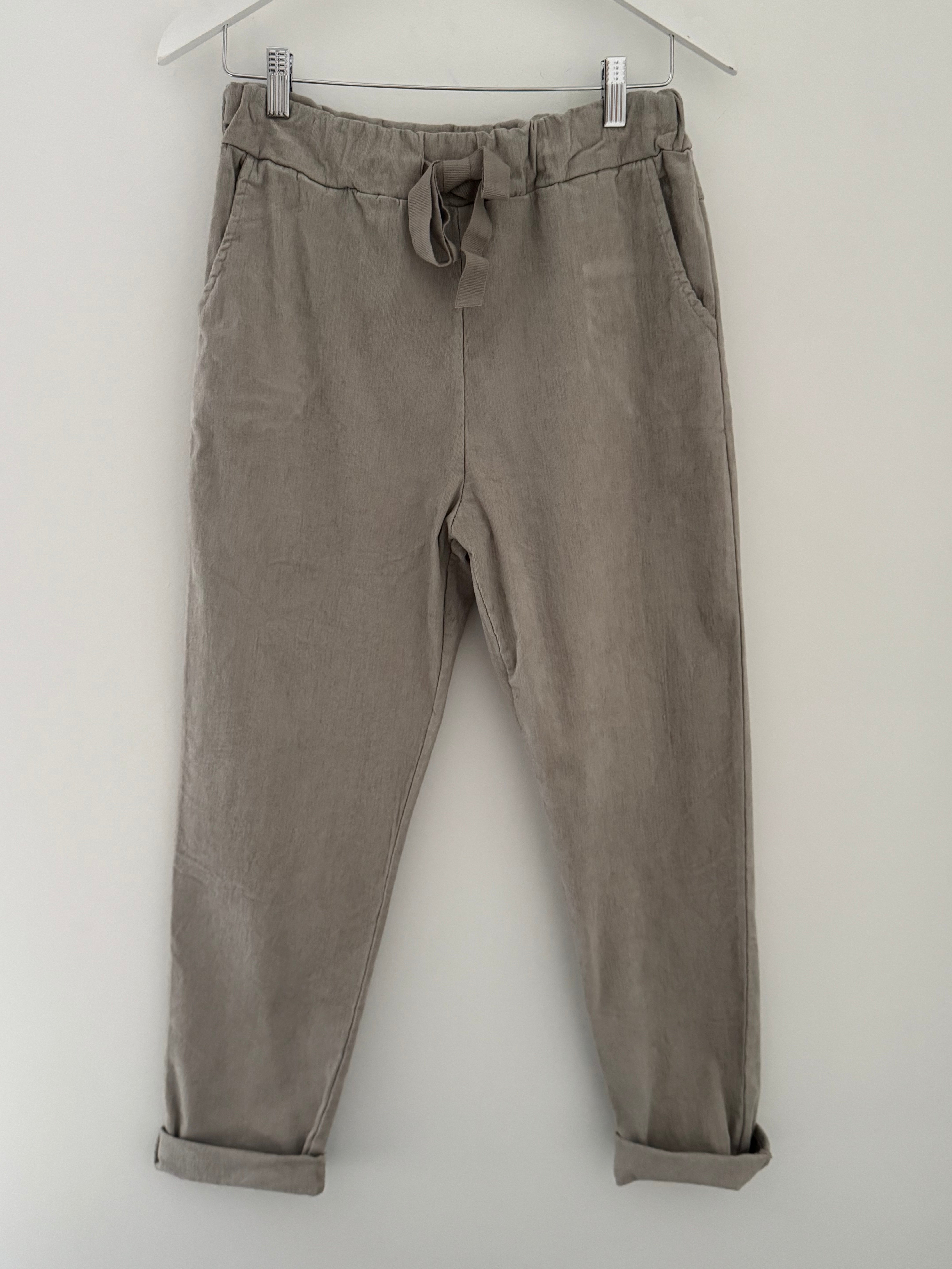 Needlecord Stretch Joggers in Stone