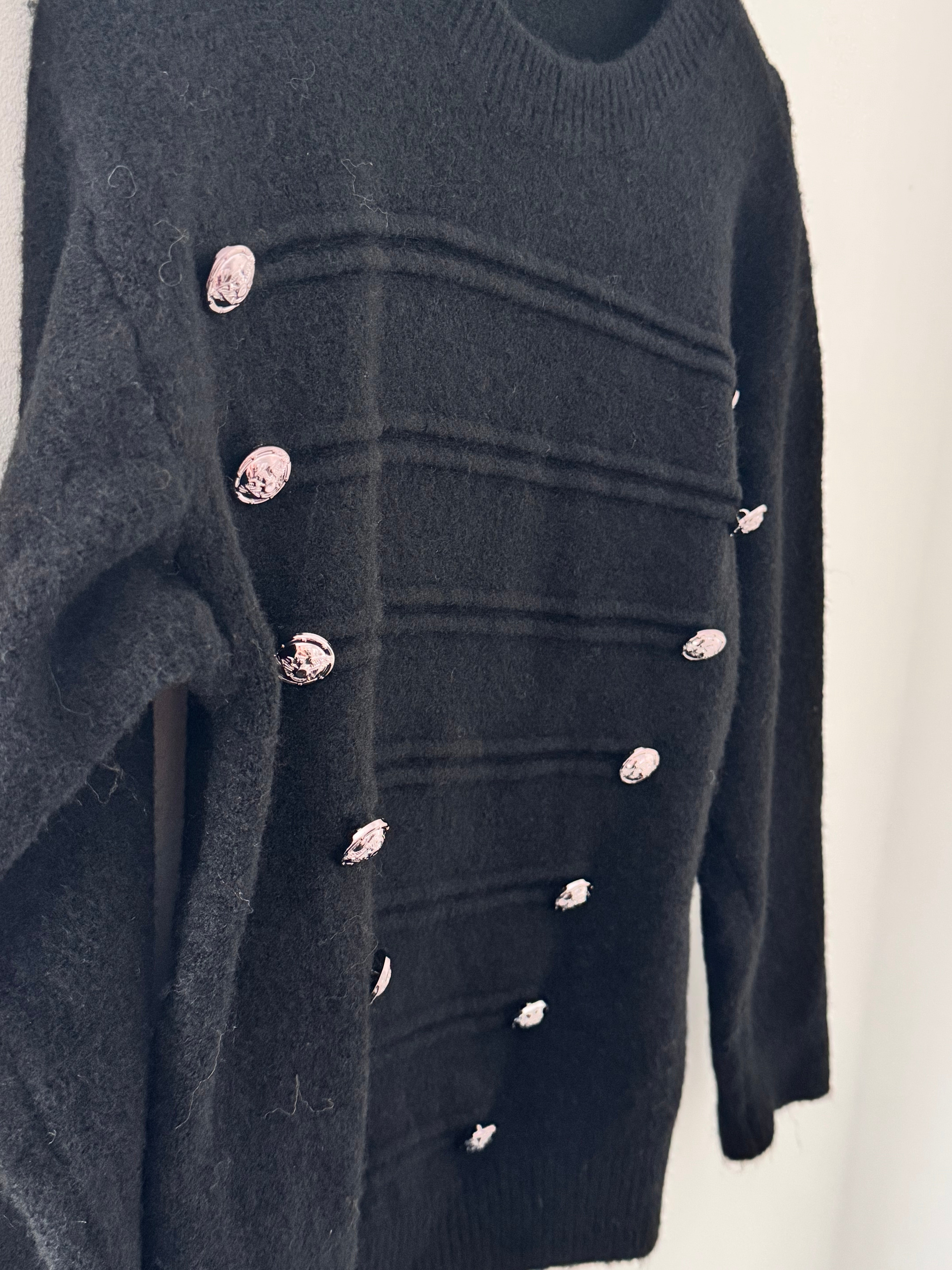 Soft Military Jumper in Black