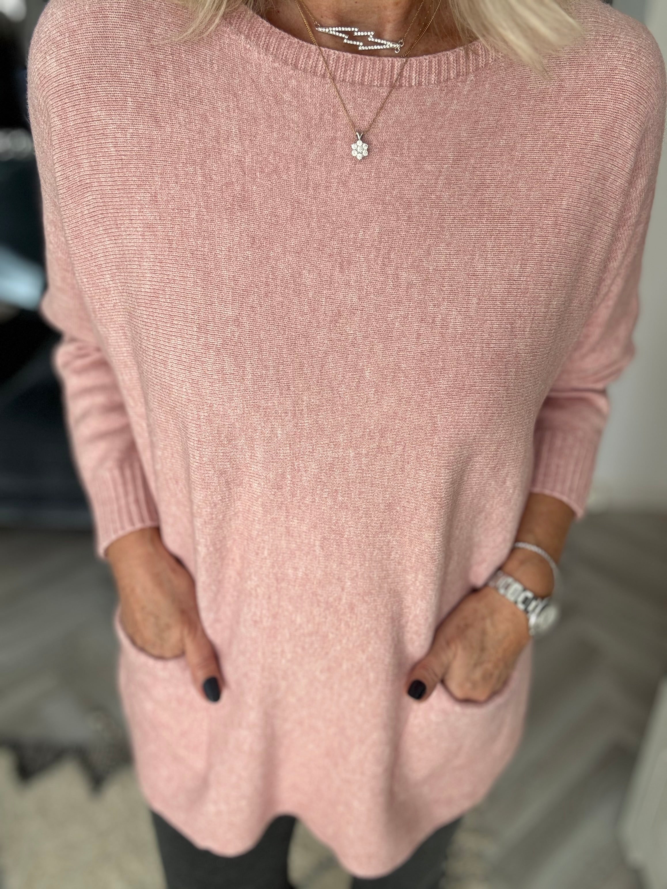 Pocket Jumper in Soft Pink