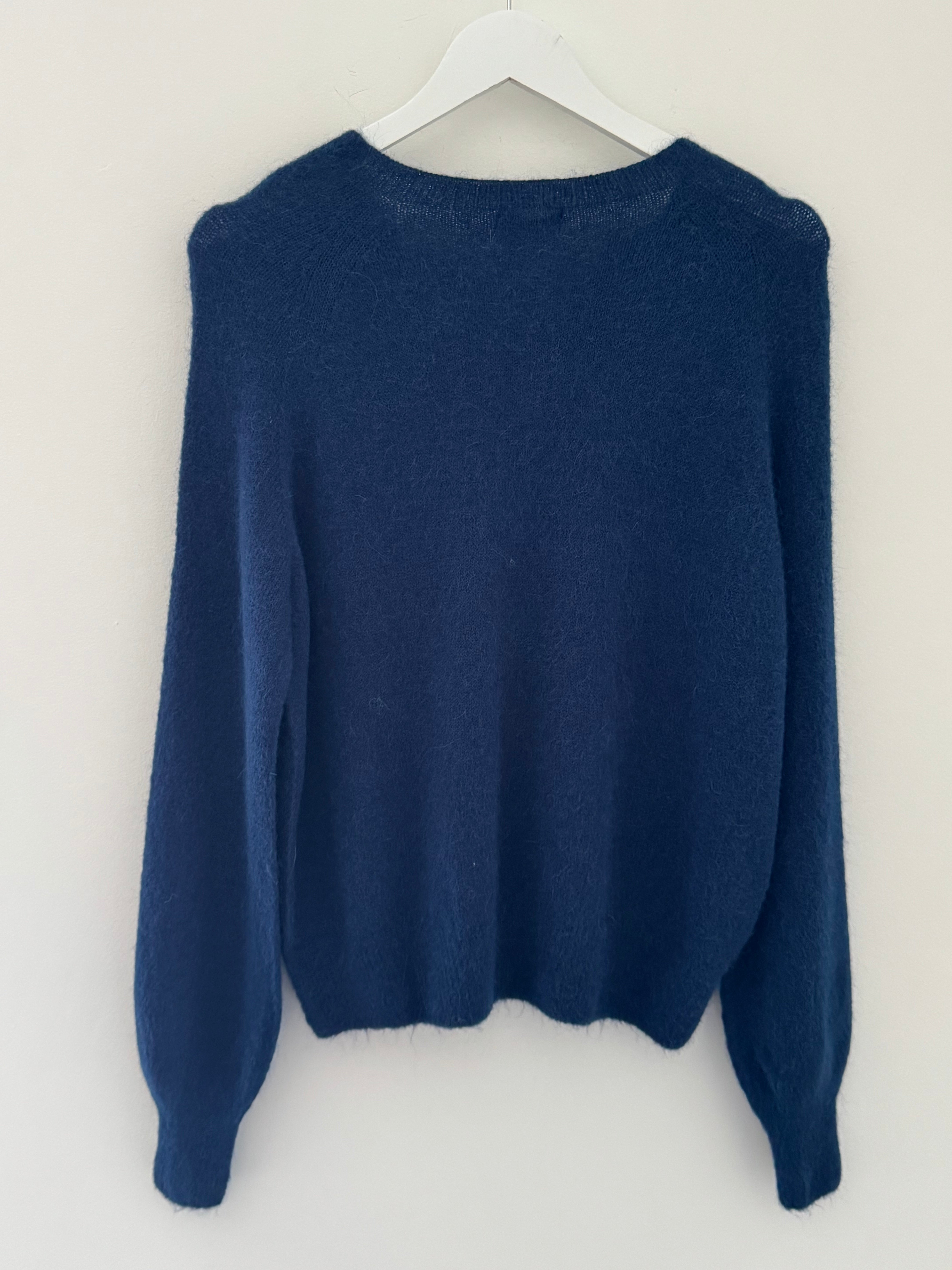 Softie Jumper with Button Neck in Navy