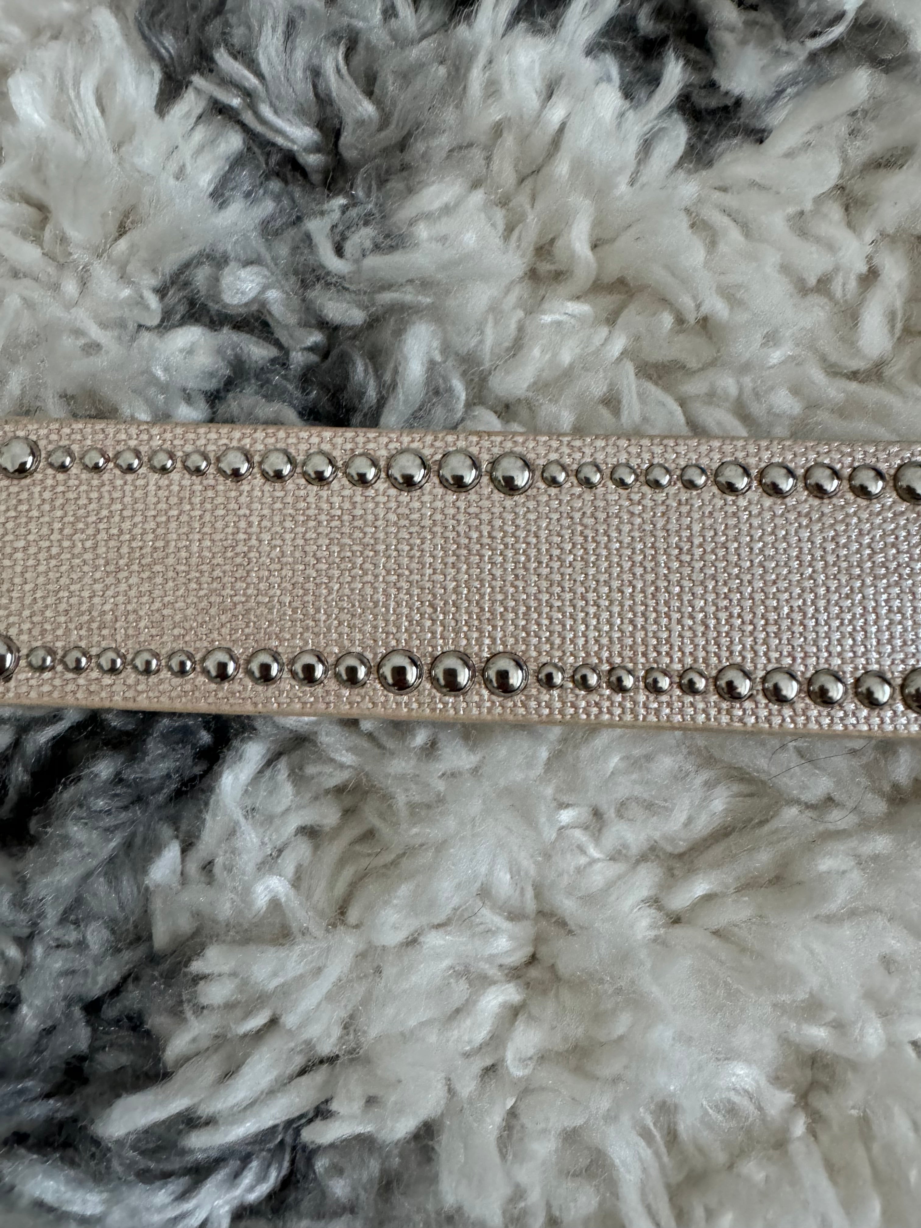 Studded Belt in Warm Ecru