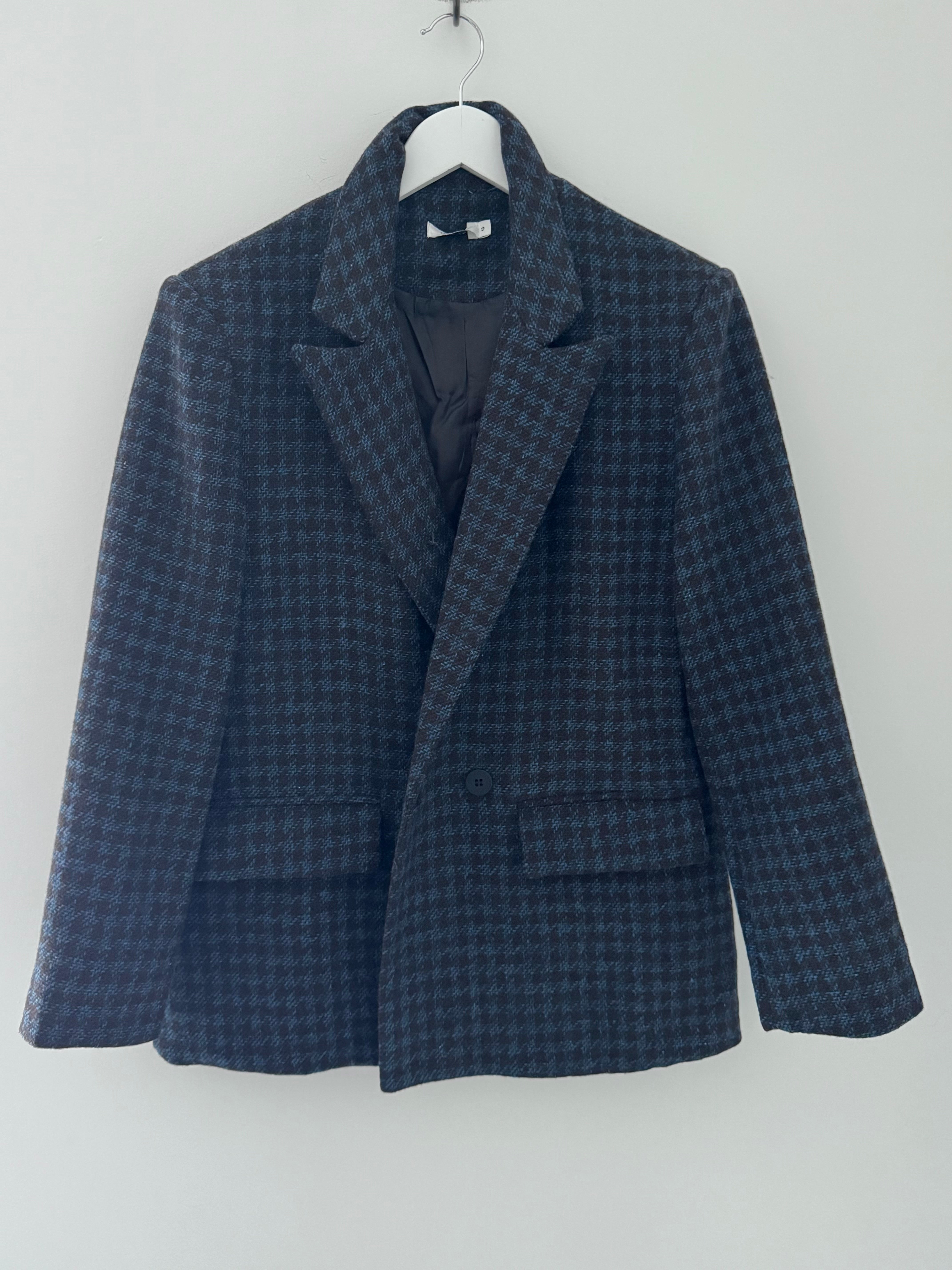 Luxe Tweed Jacket in Chocolate & Blue