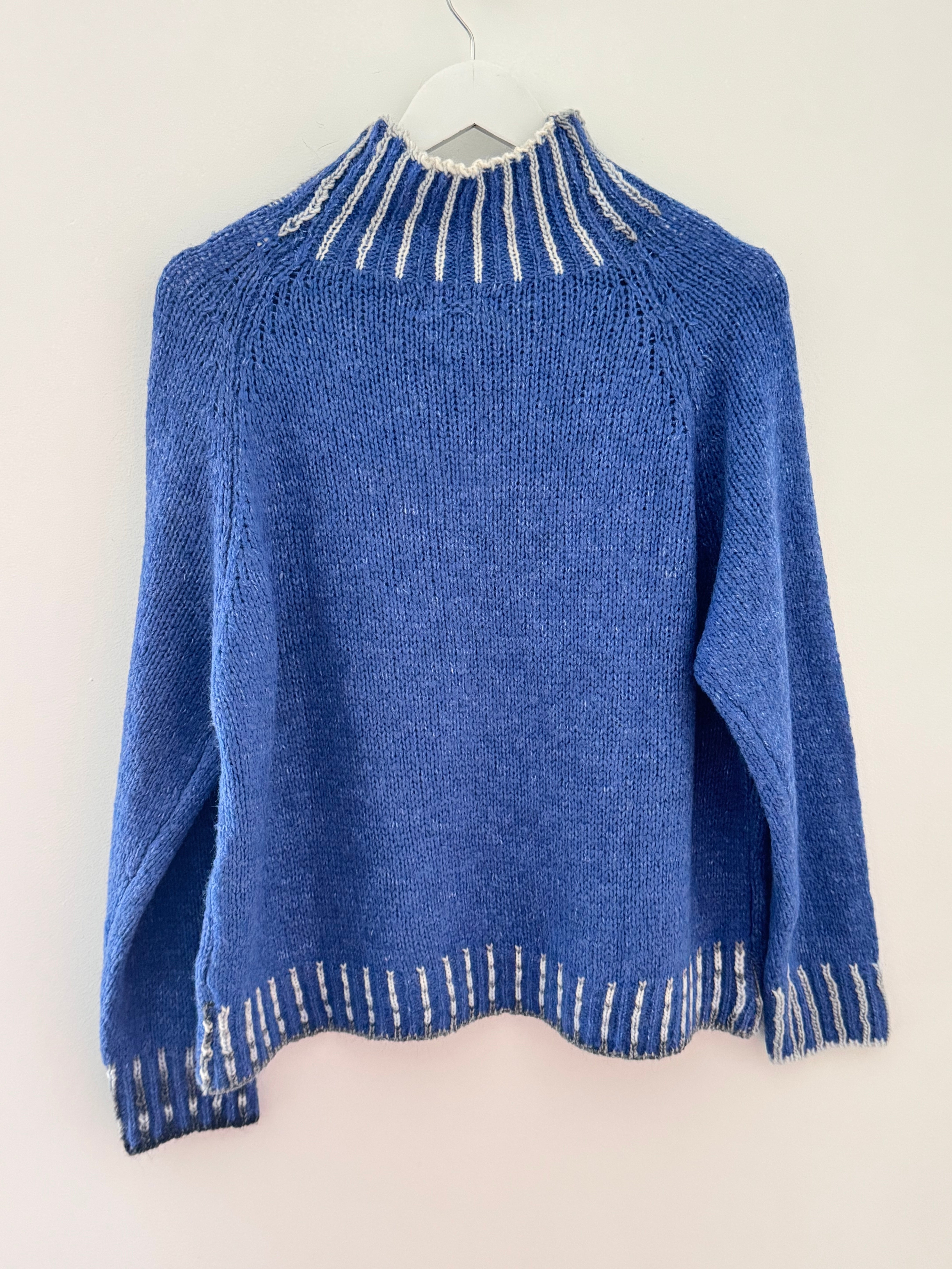Stunning Funnel Neck Jumper in Blue