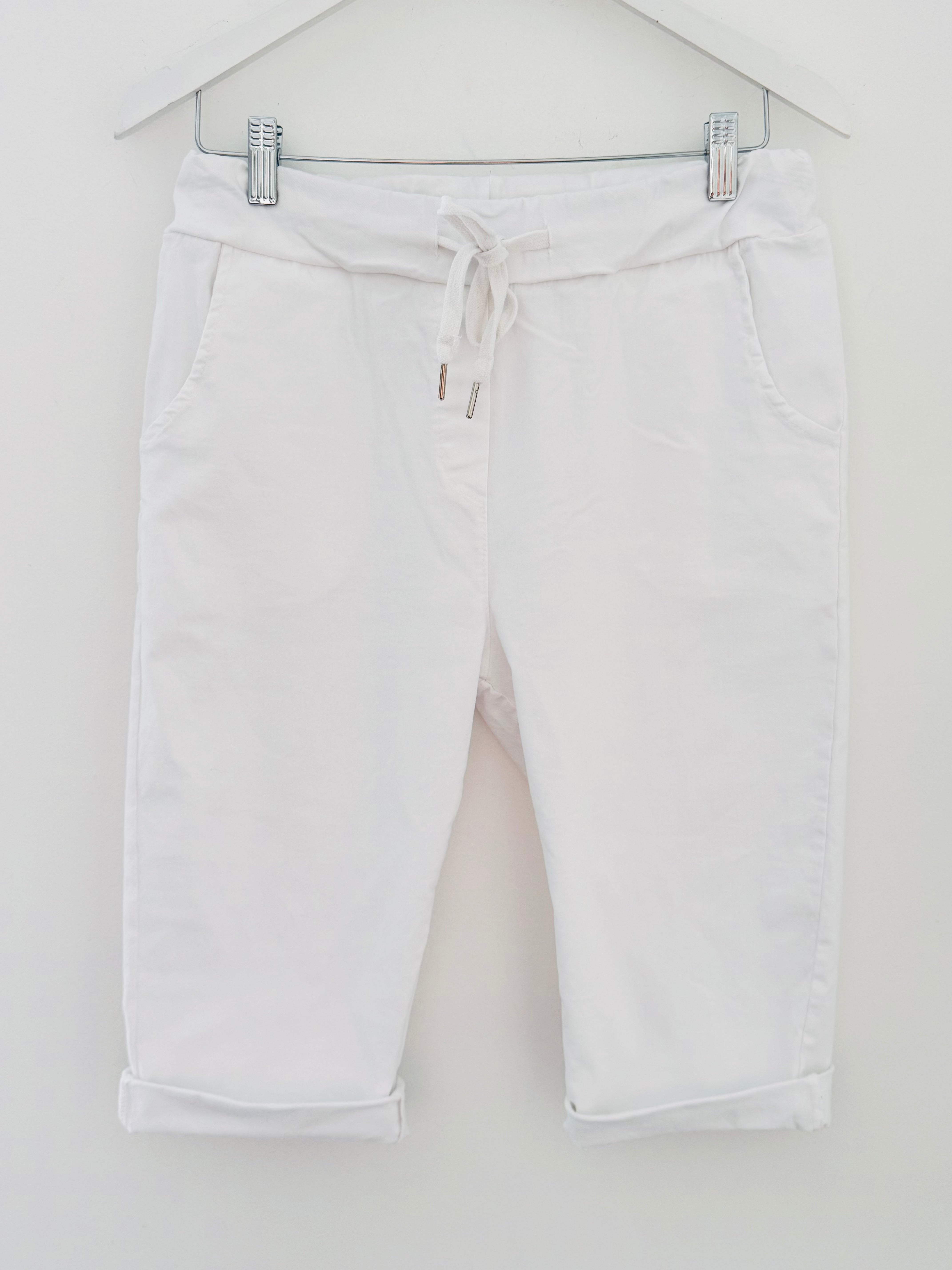 Super Stretch Capri Shorts in White