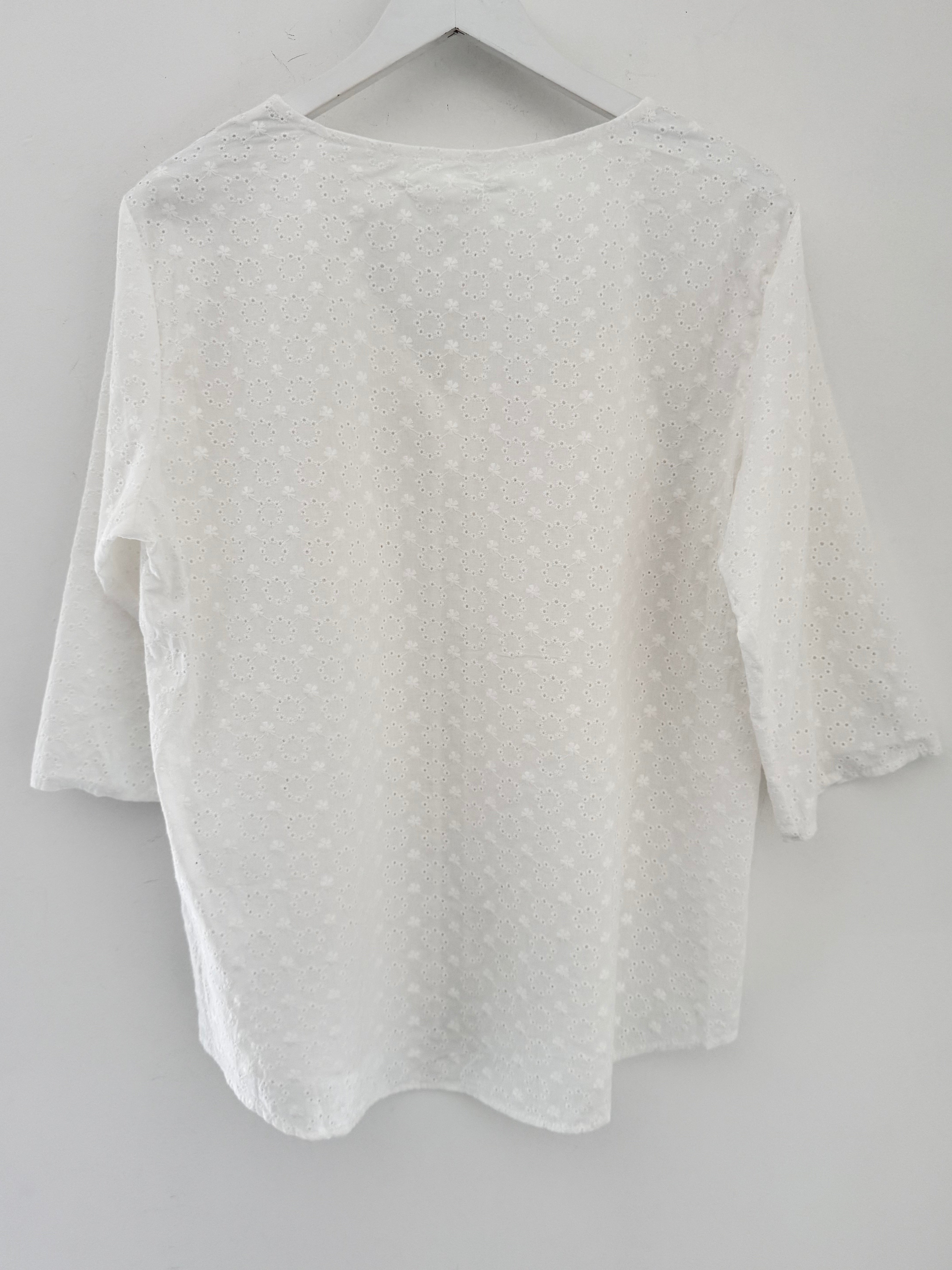 Broderie Anglaise Top in White
