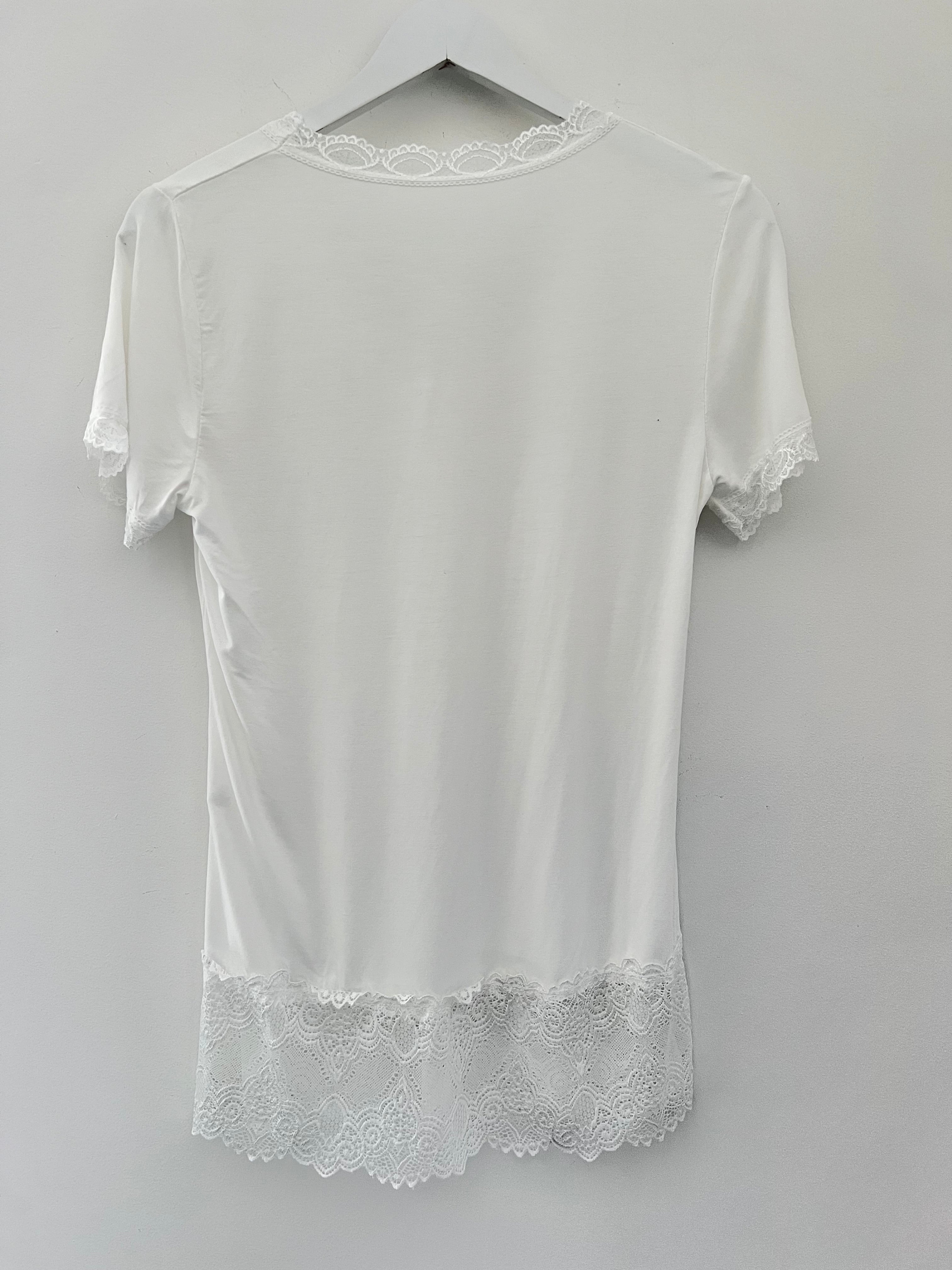 Short Sleeve Luxe Base Top in White
