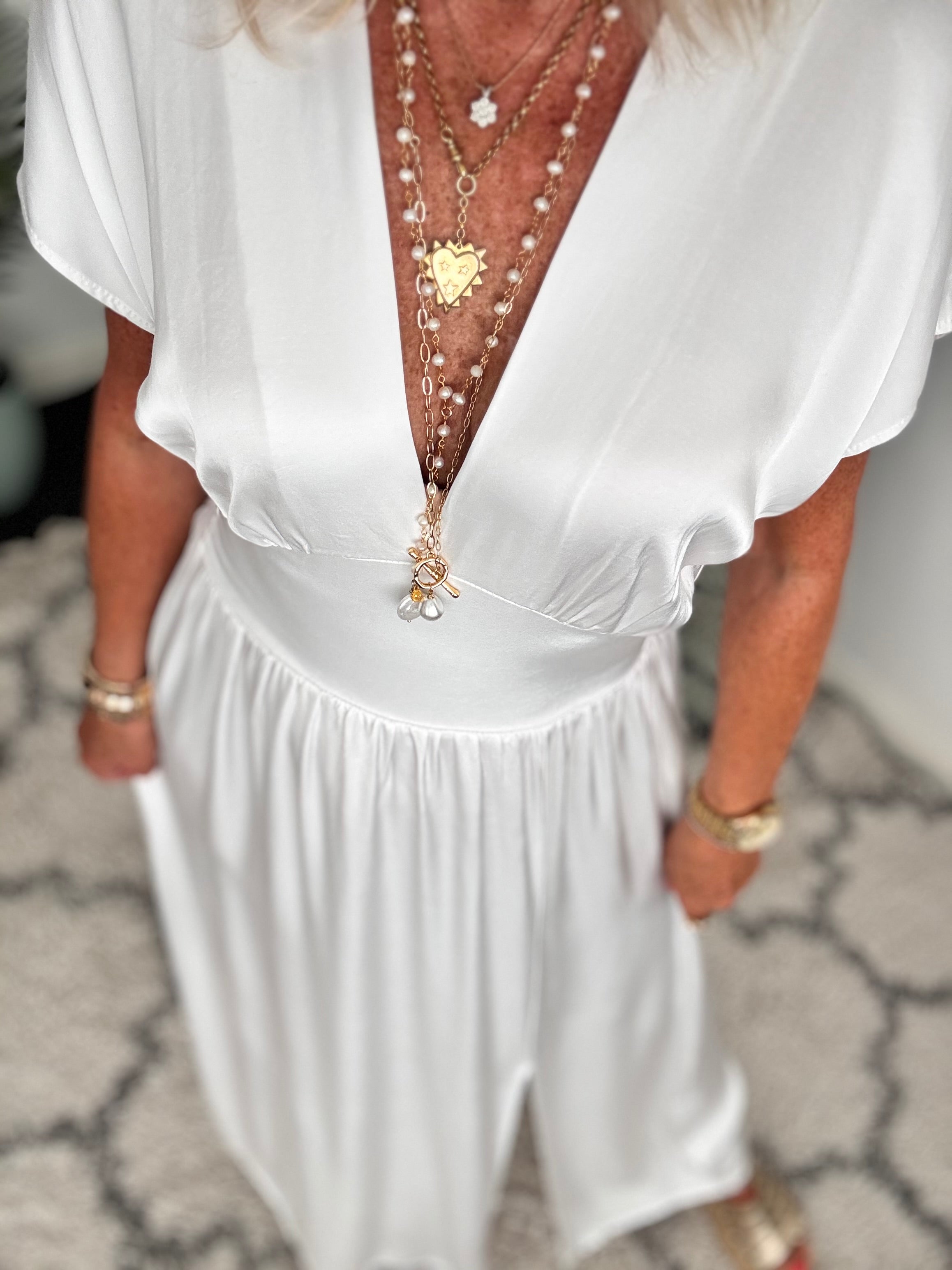 Luxe Silky Dress in Ivory