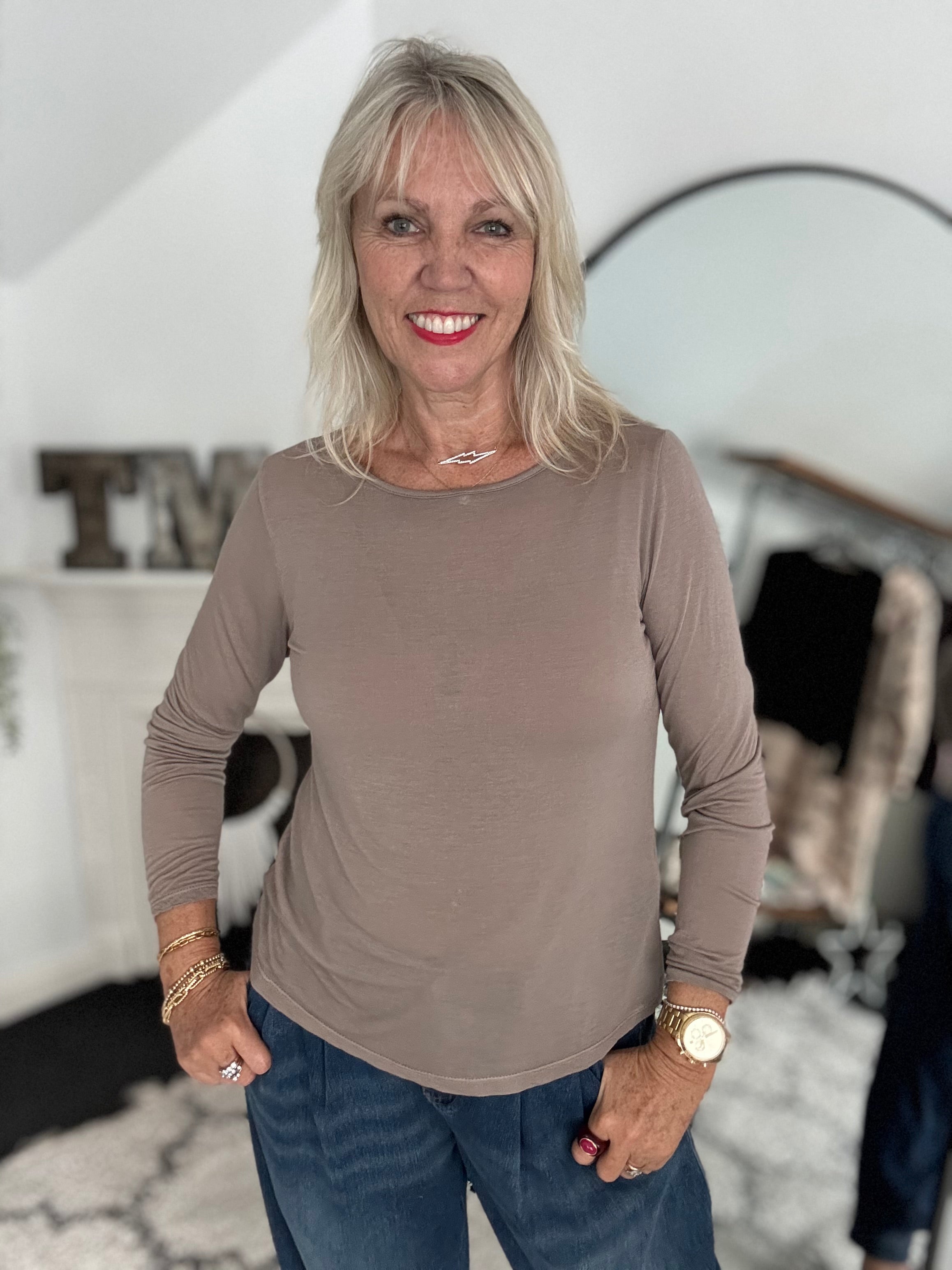 Ultrasoft Cashmere Blend Base Layer in Mocha