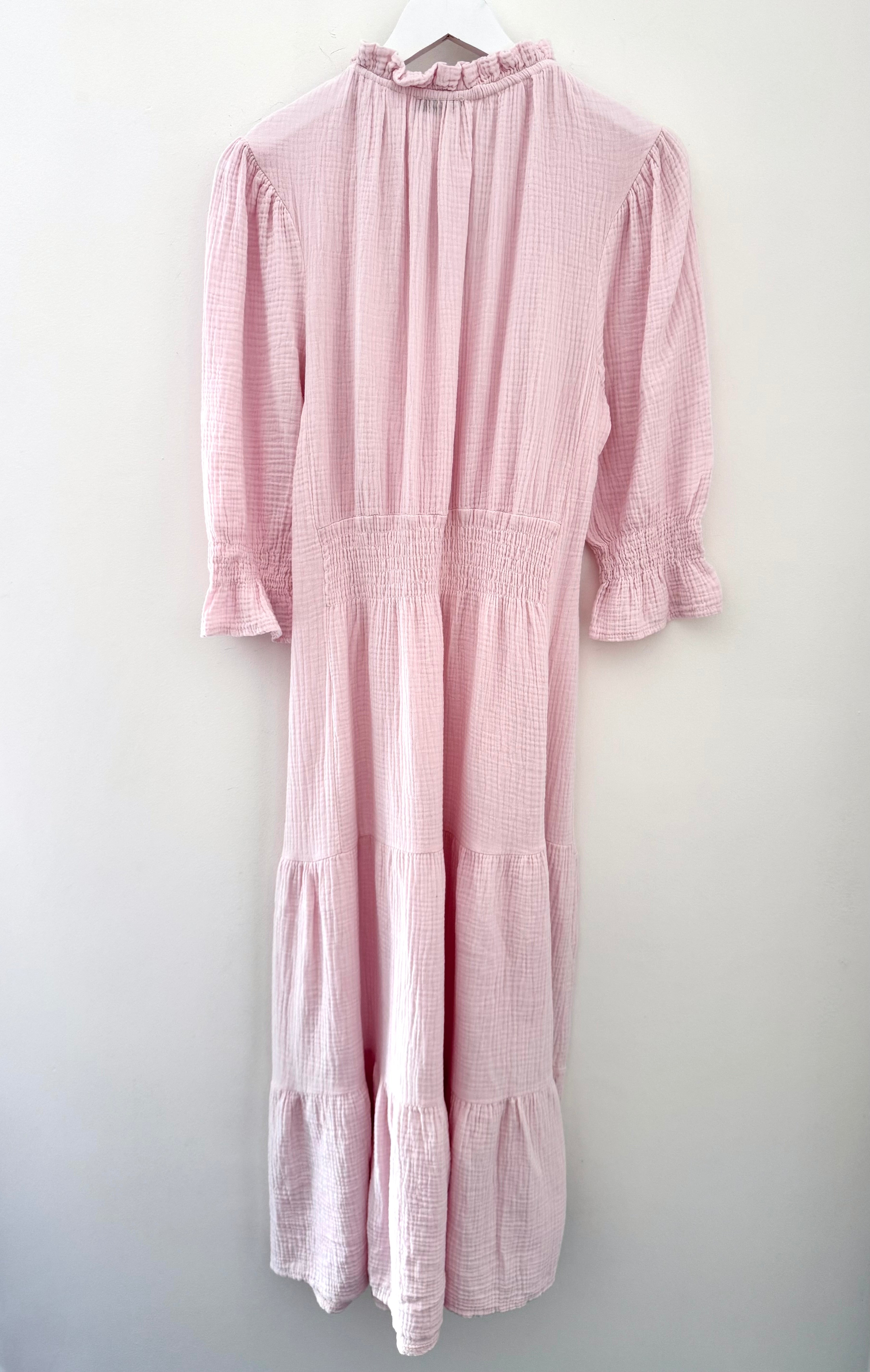Cheesecloth Midi Dress in Shell Pink