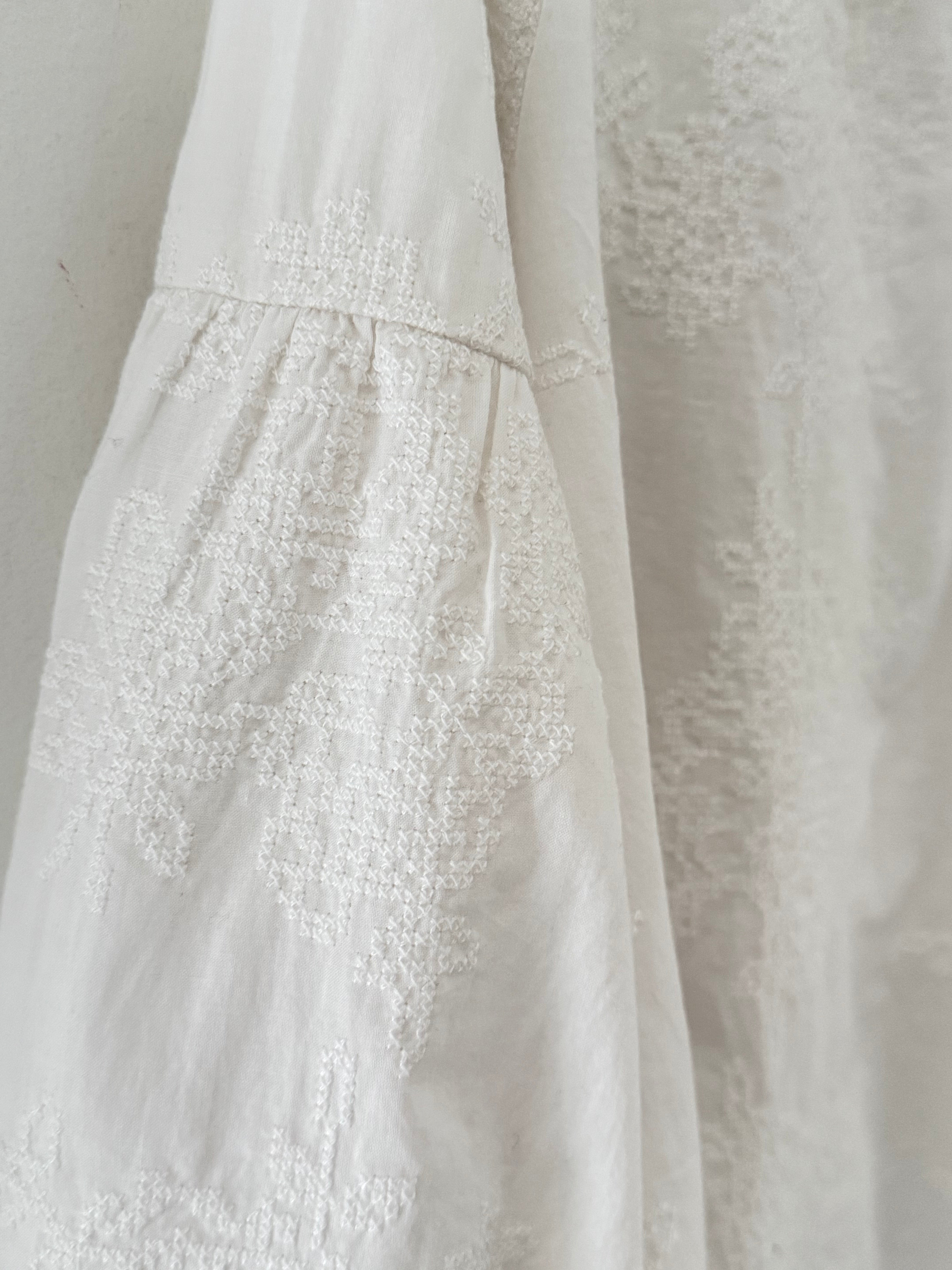 Luxe Embroidered Blouse in Ivory