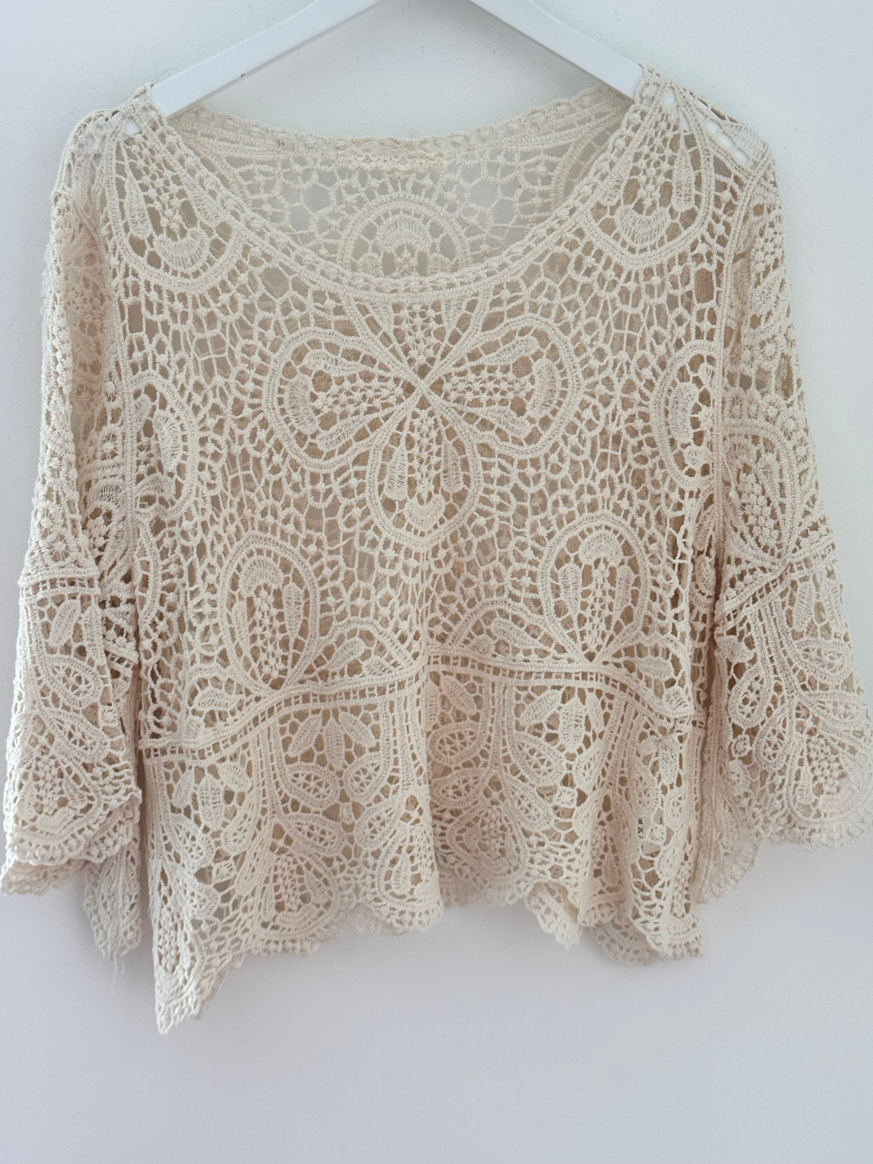 Crochet Top in Ecru