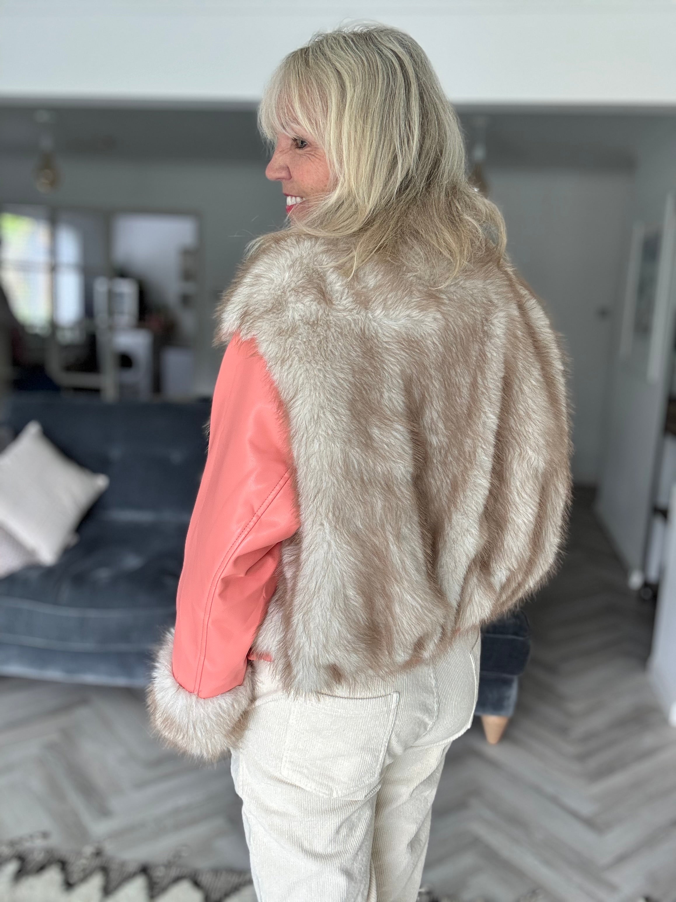 Reversible Faux Fur & Leather Jacket