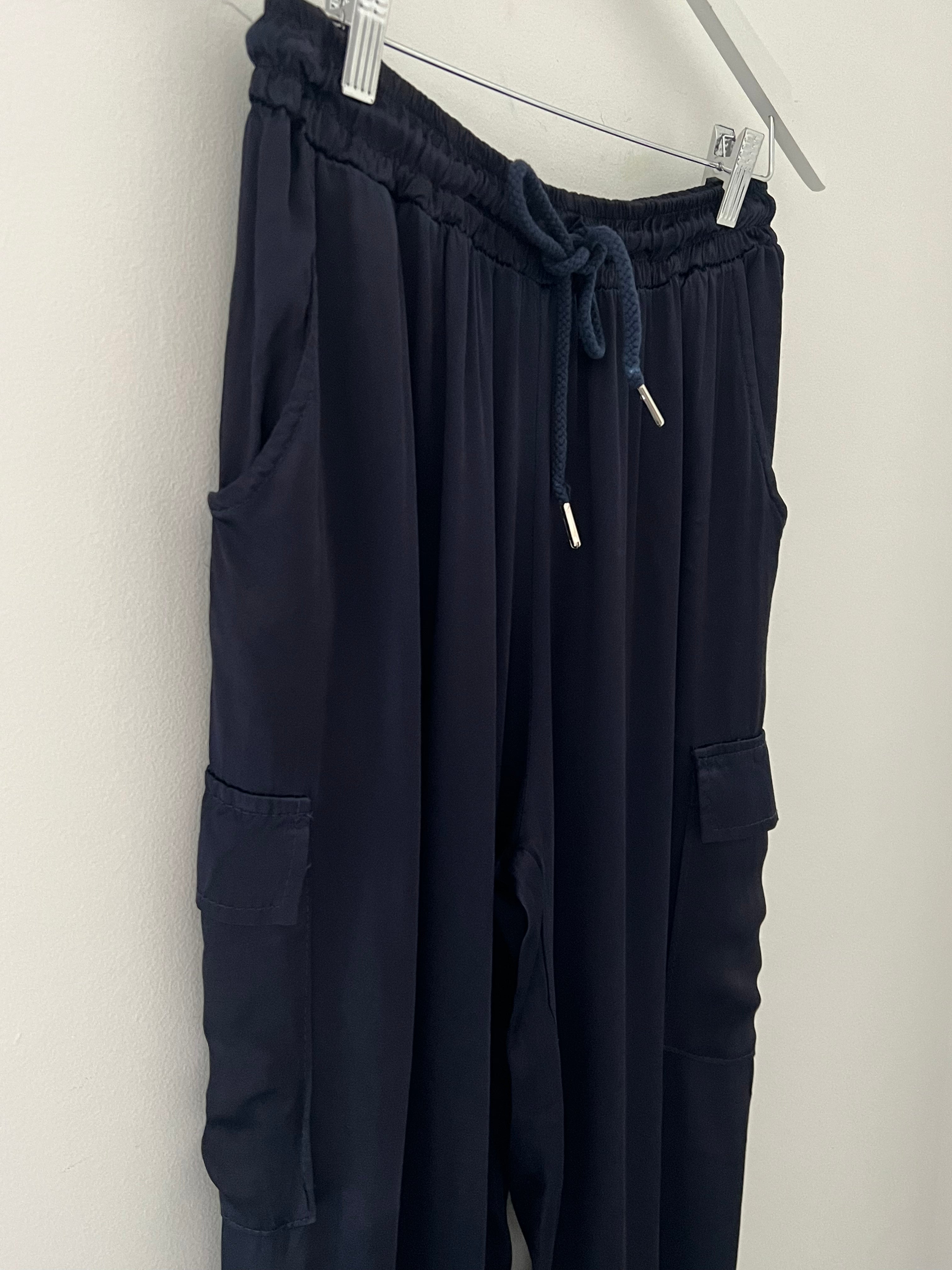 Silky Cargo Joggers in Ink