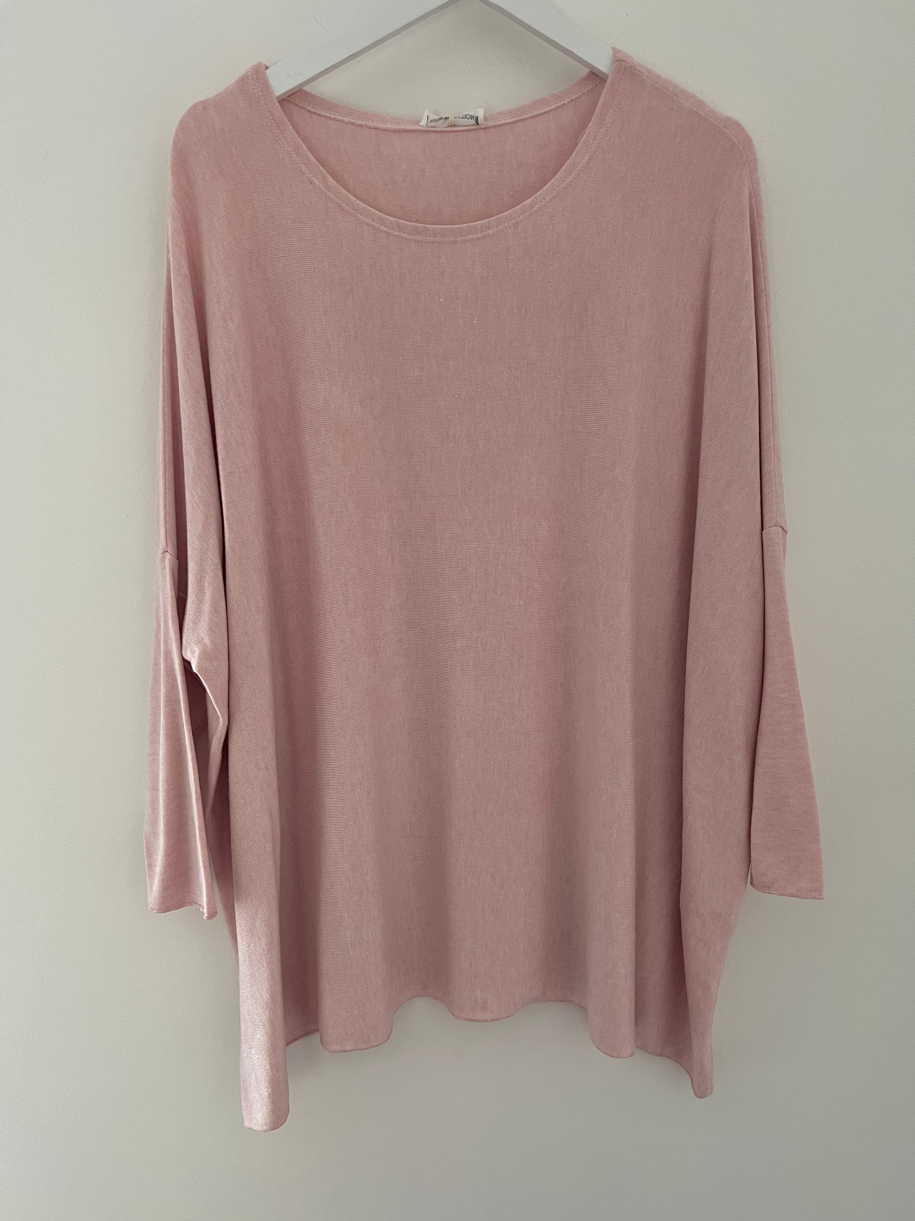 Simple Oversized Jumper in Dusky Pink