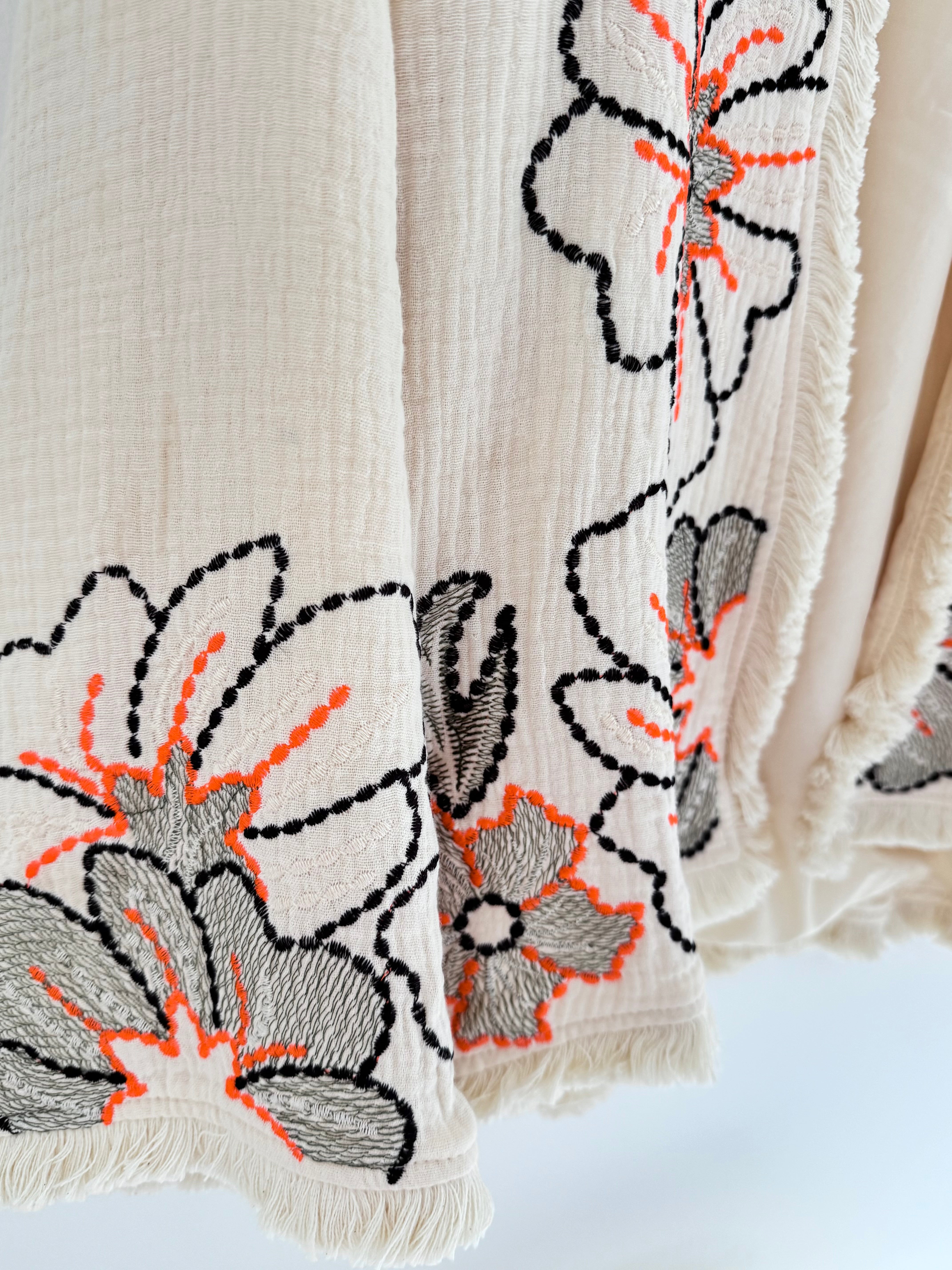 Luxe Embroidered Jacket in Vanilla