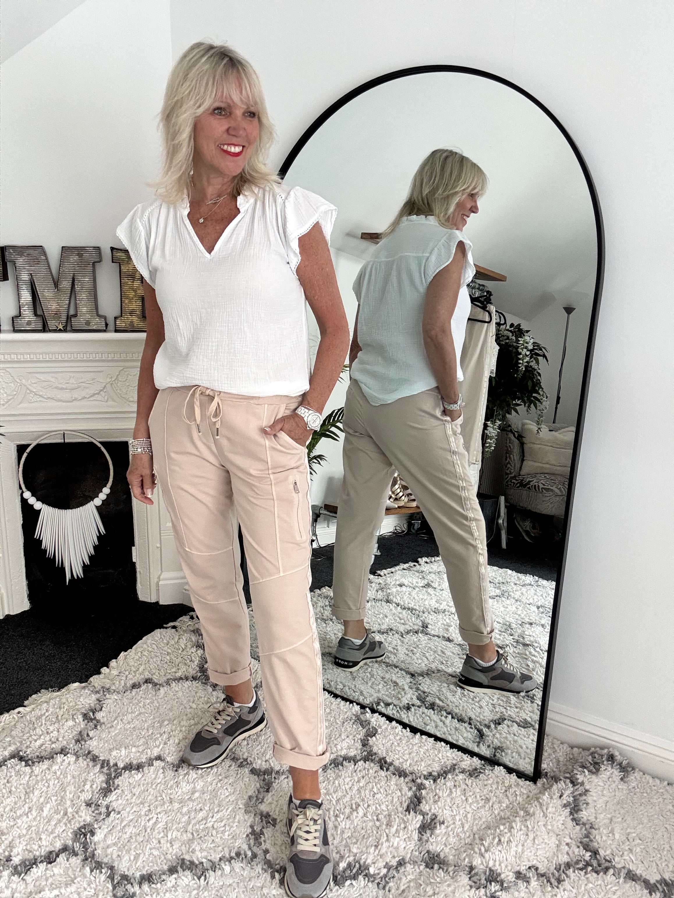 Jersey Stretch Joggers in Soft Pink