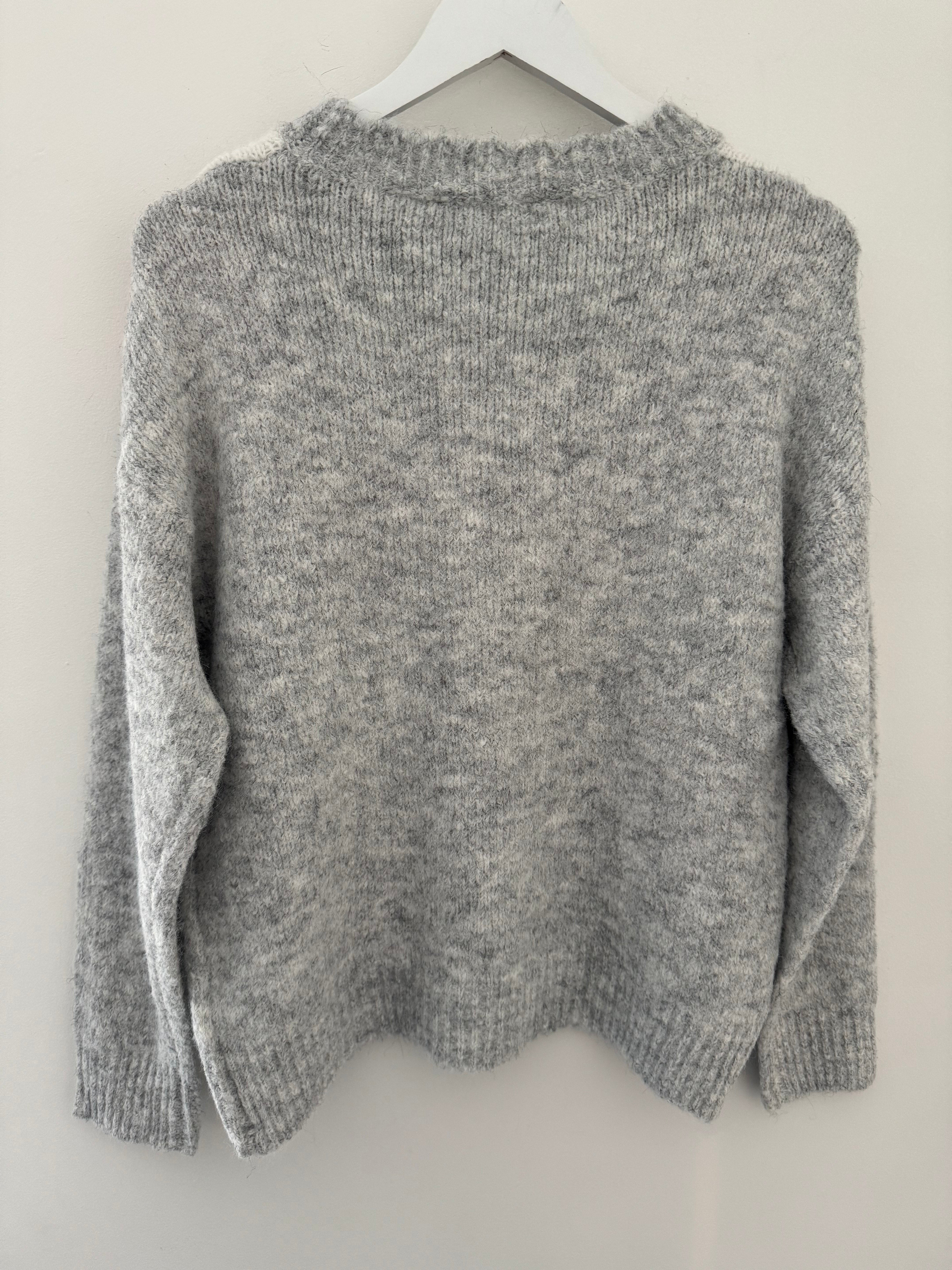 Abstract Sweater in Pink & Grey