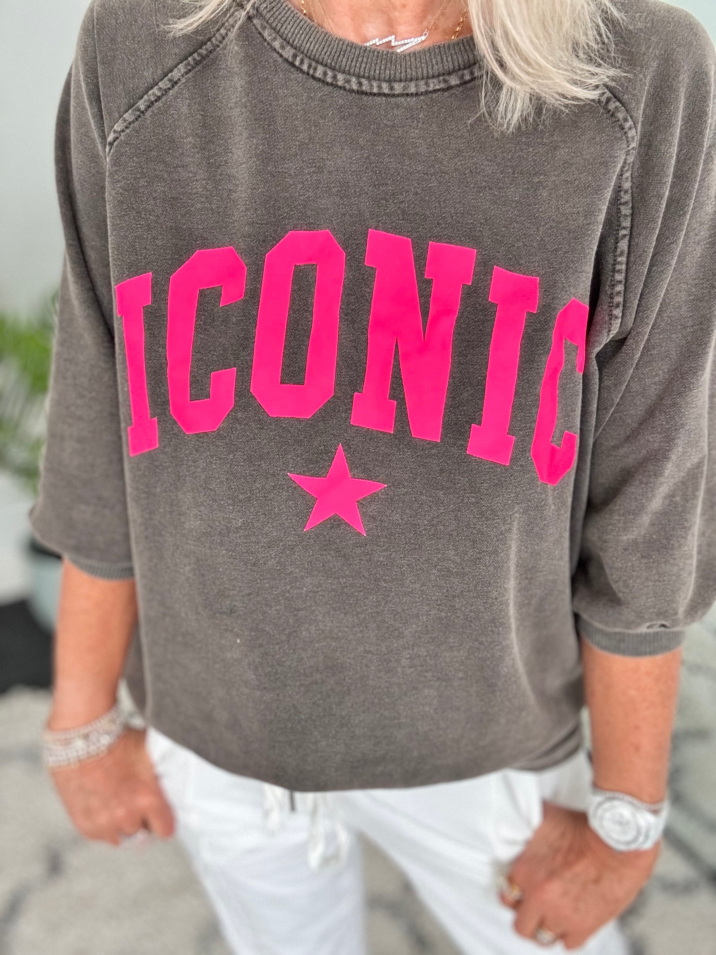 Iconic Sweatshirt with Pink Neon