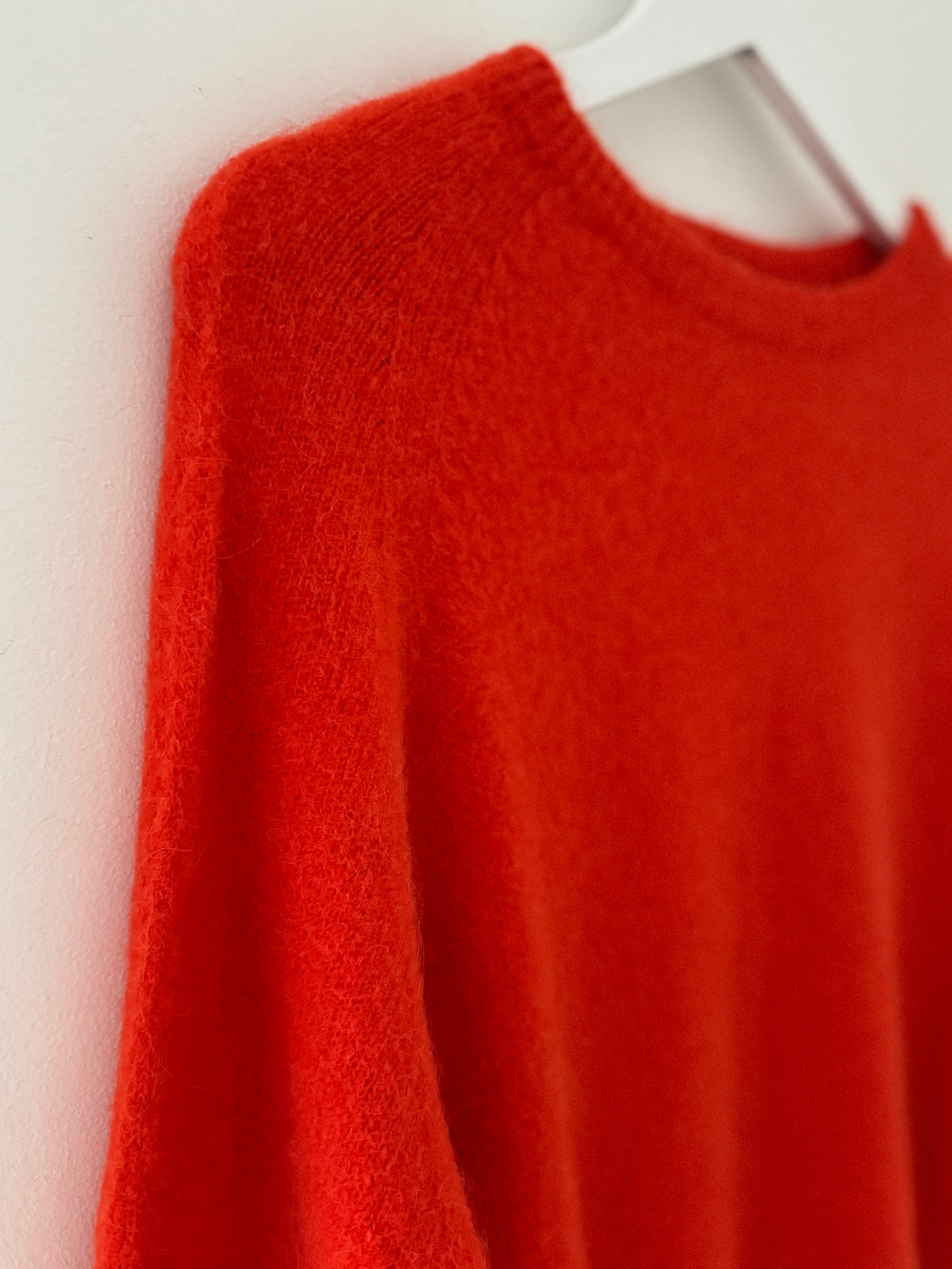 Round Neck Alpaca Jumper in Orange