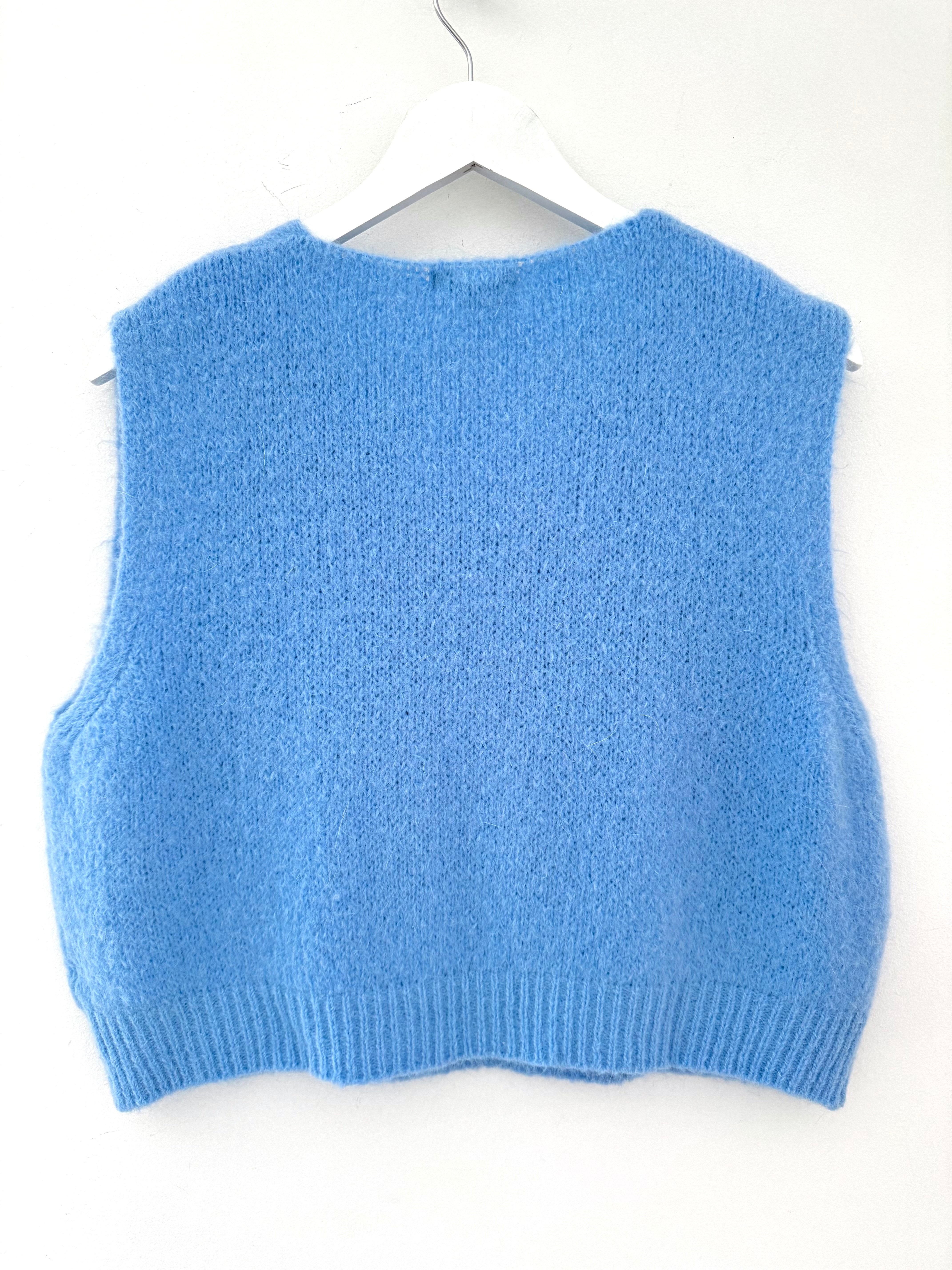 Kid Mohair Tank in Cornflower Blue