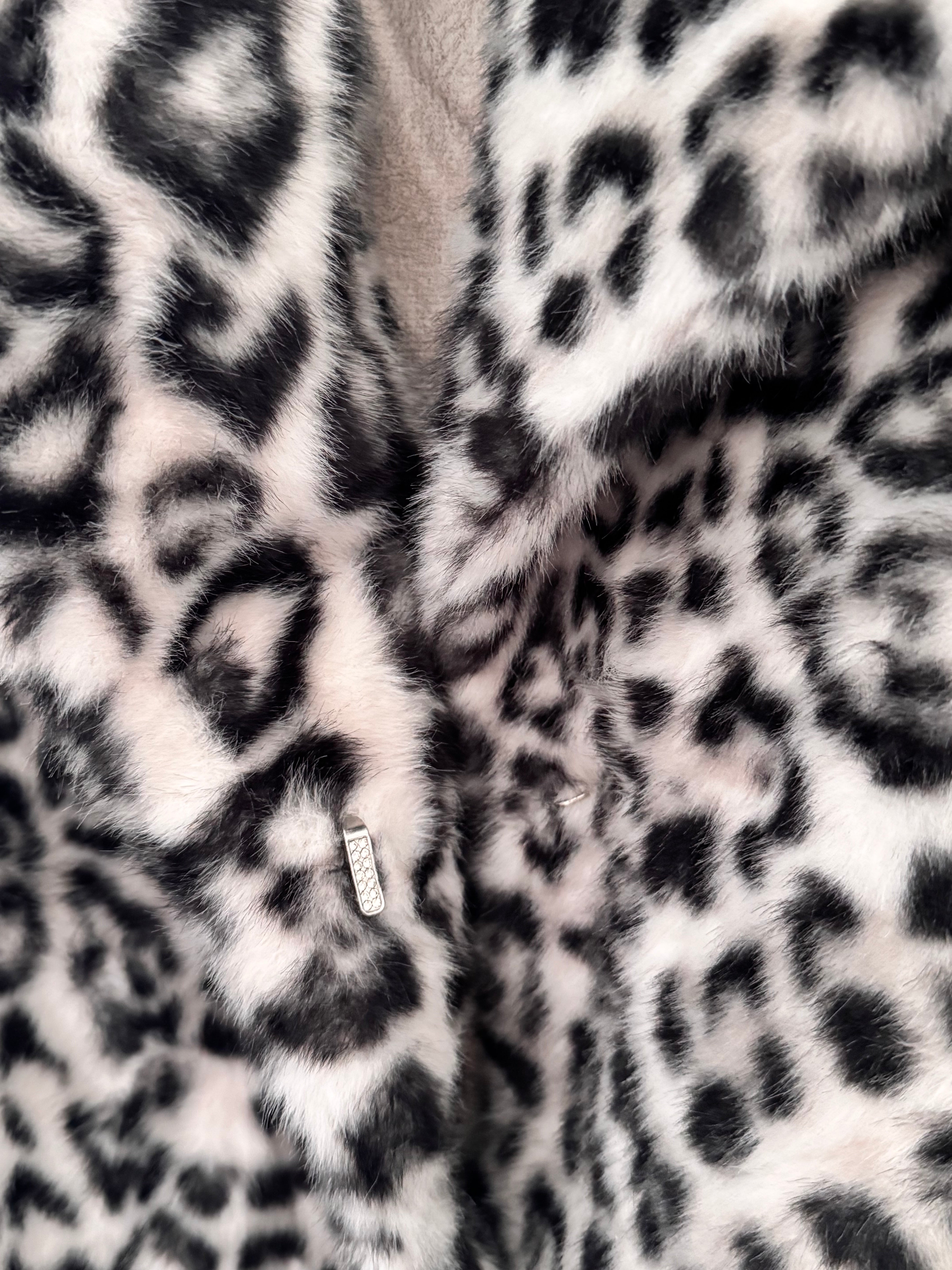 Snow Leopard Faux Fur Jacket