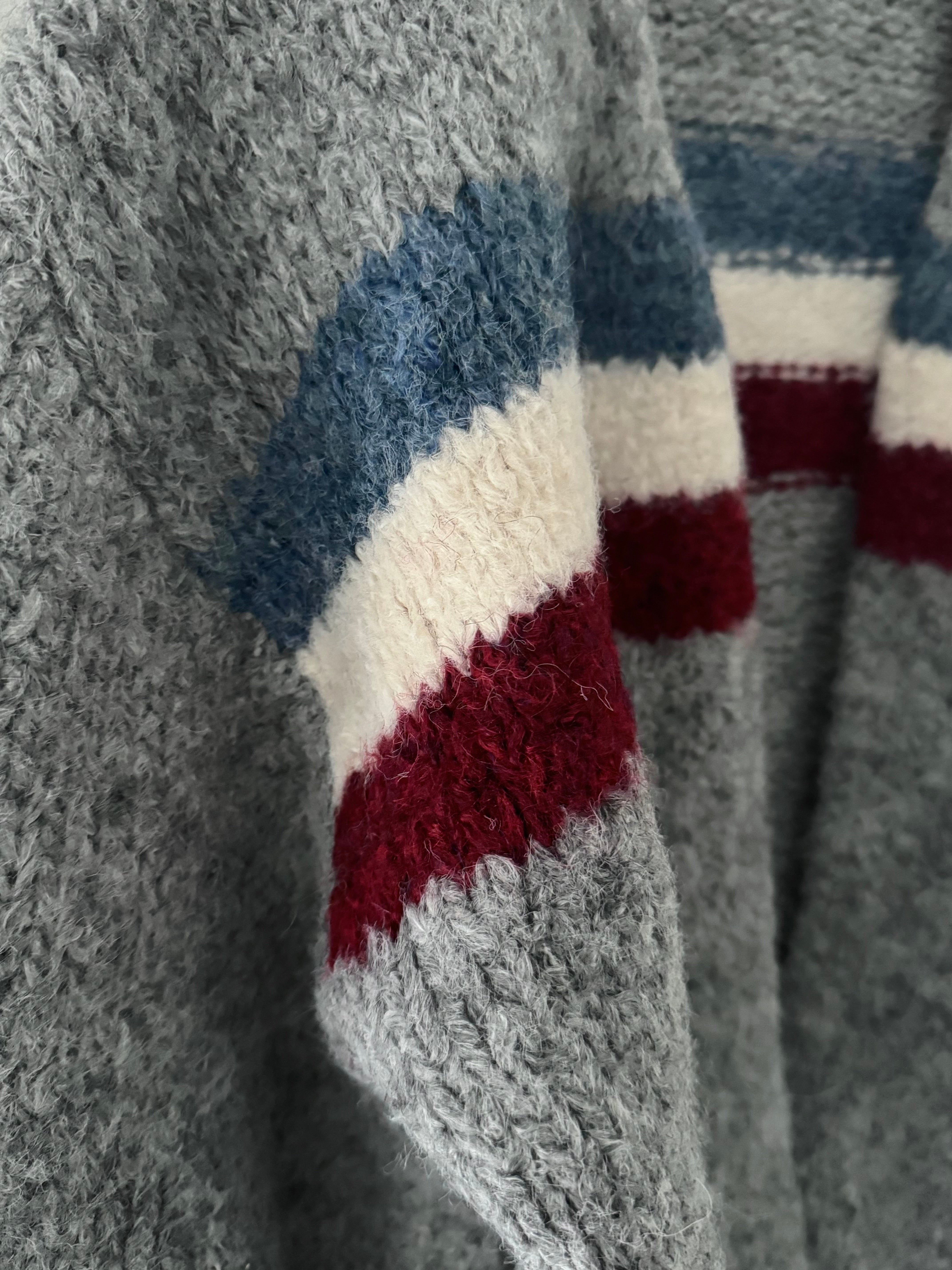 Soft Cardi with Stripes in Grey