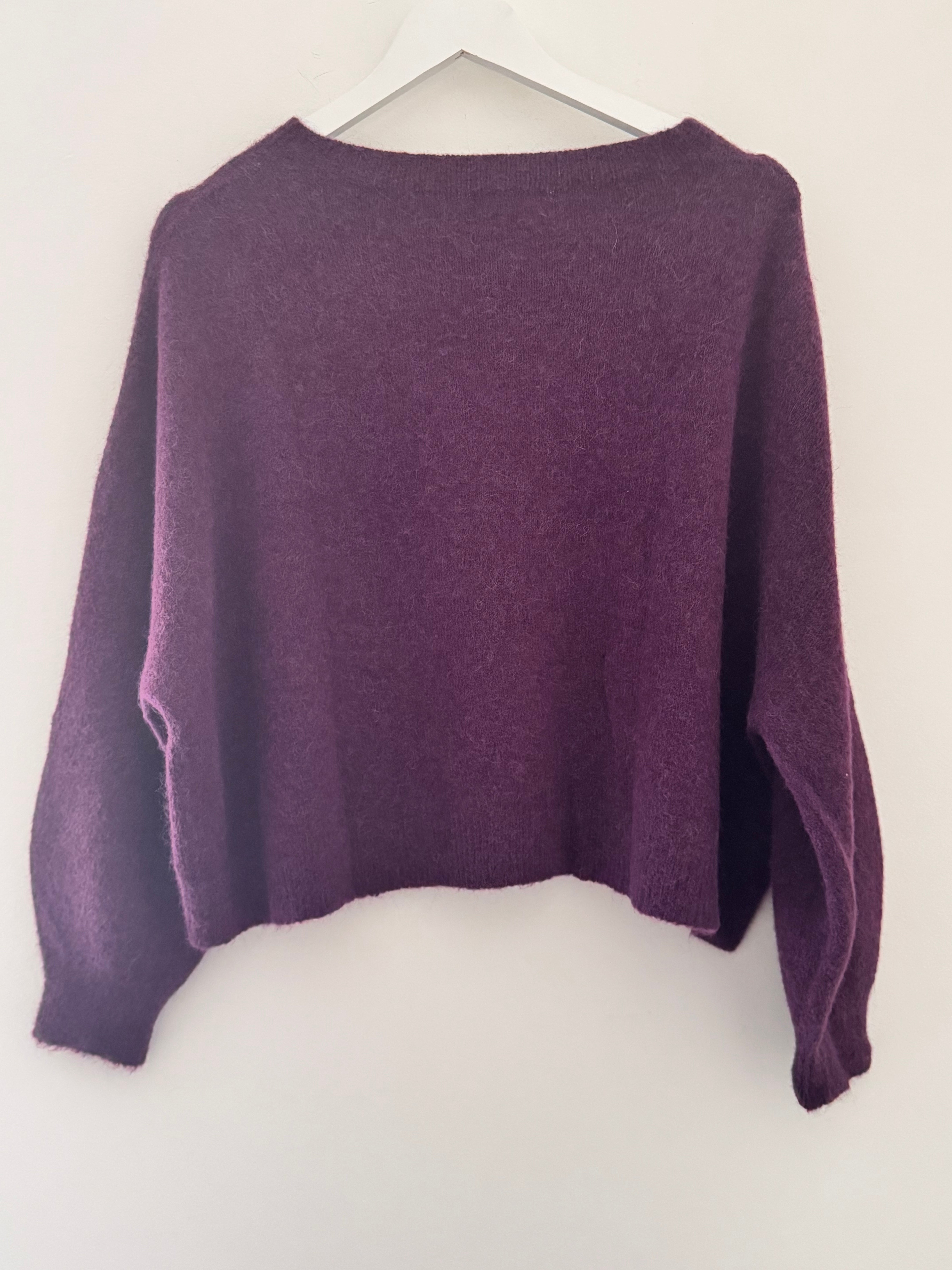 Luxe Slouchy Alpaca Jumper in Plum