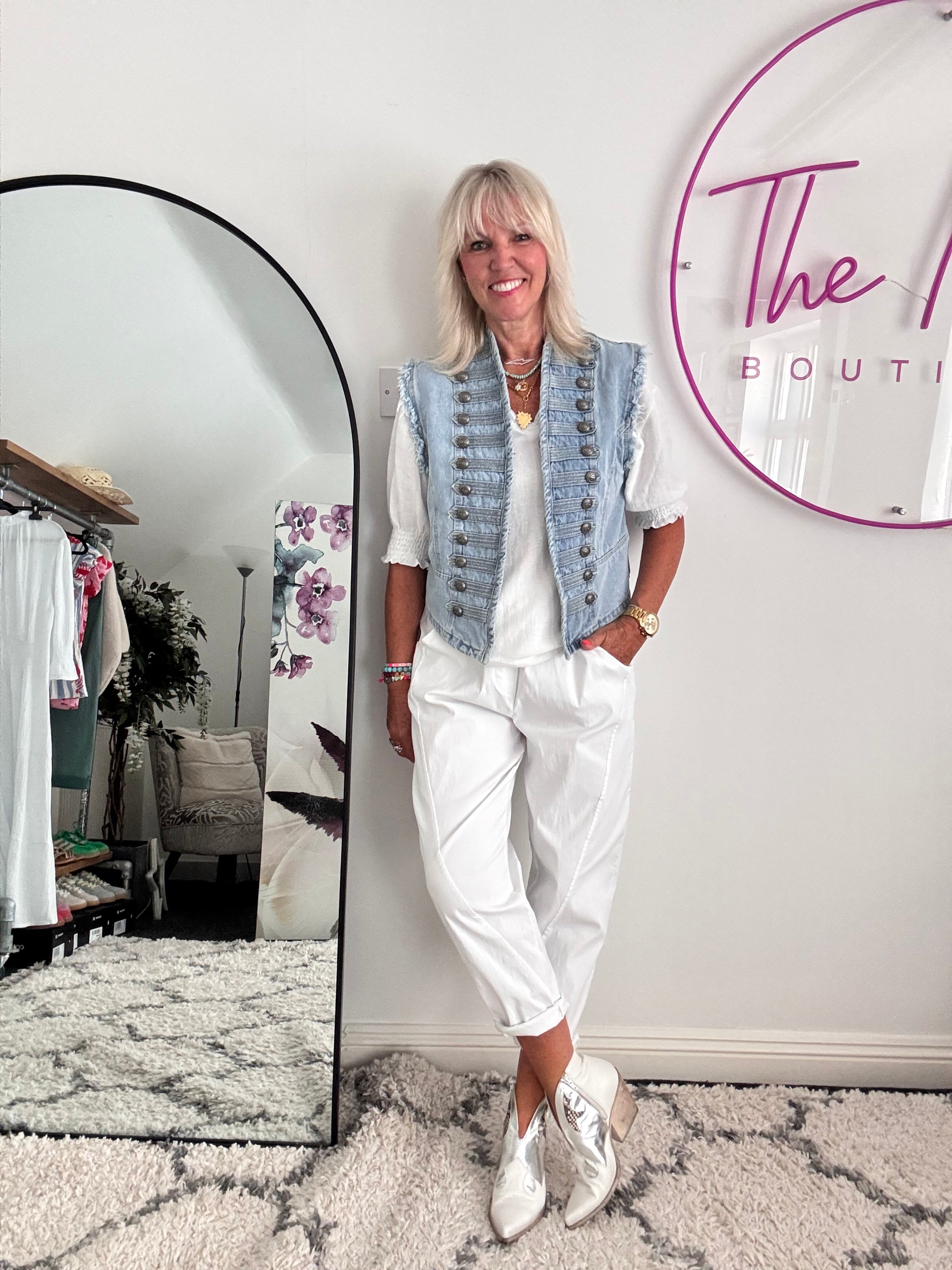 Military Gilet in Denim