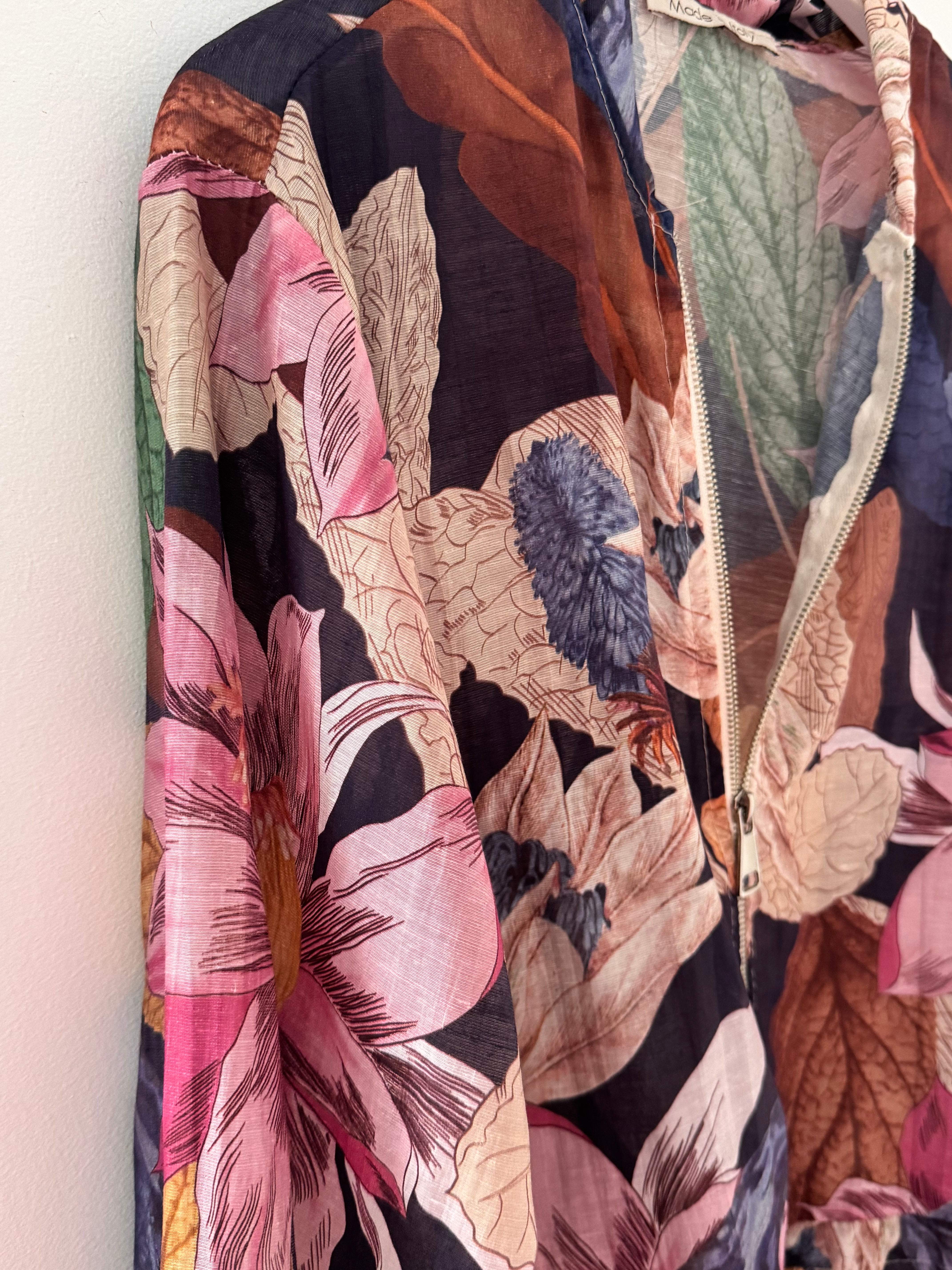 Floral Bomber Jacket in Pink & Blue
