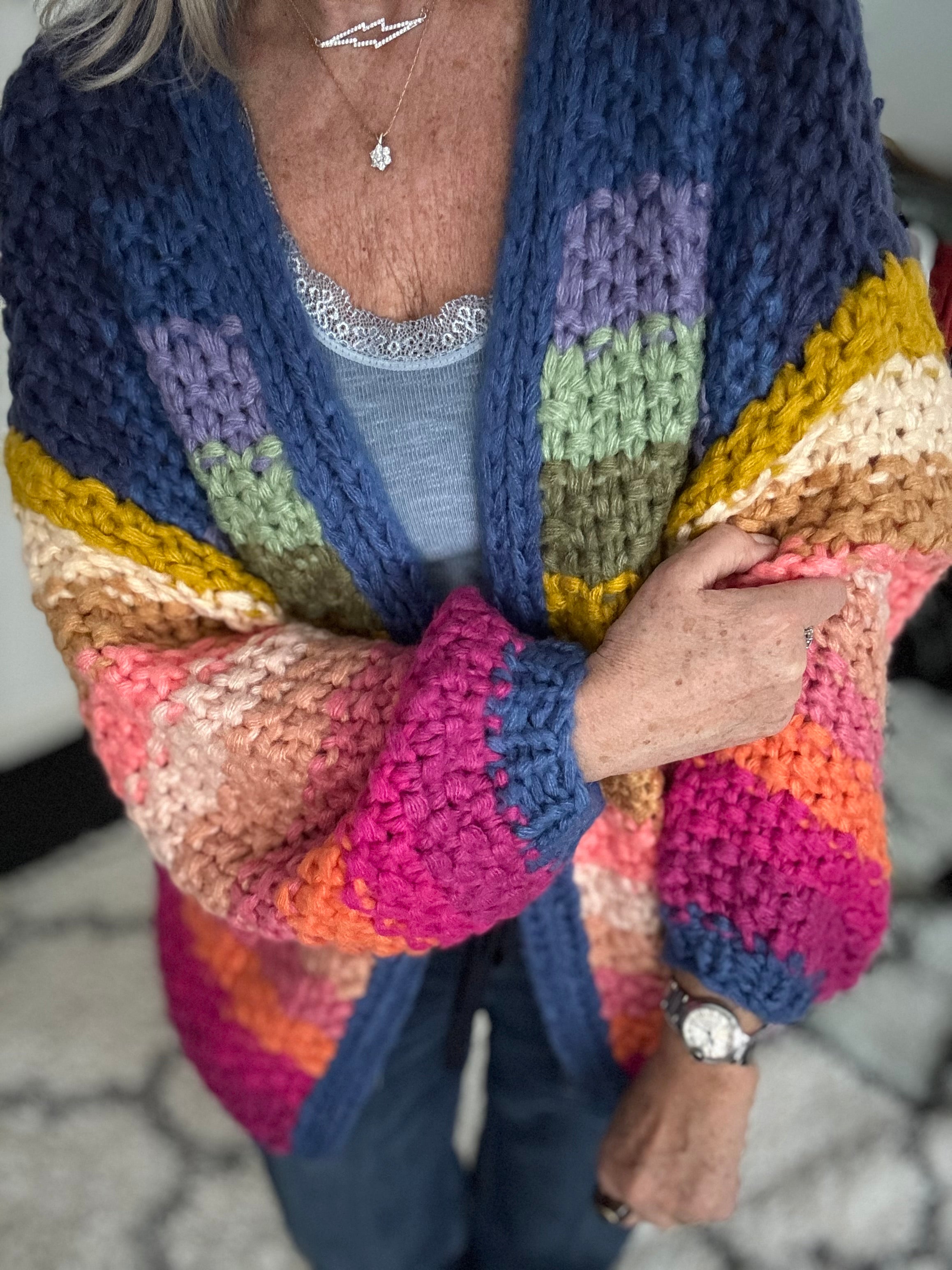 Handknitted Rainbow Cardigan
