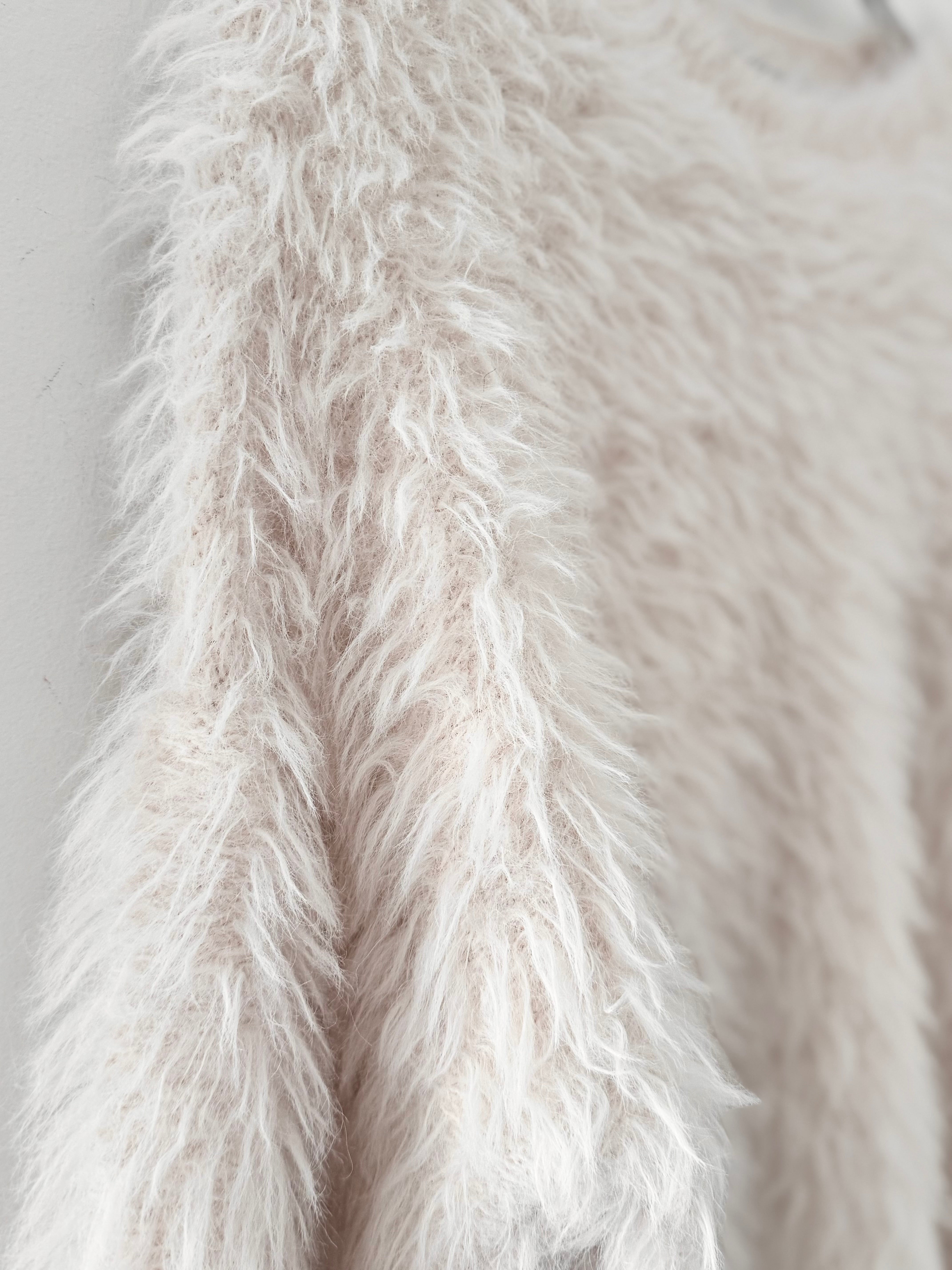 Light Furry Jumper in Vanilla