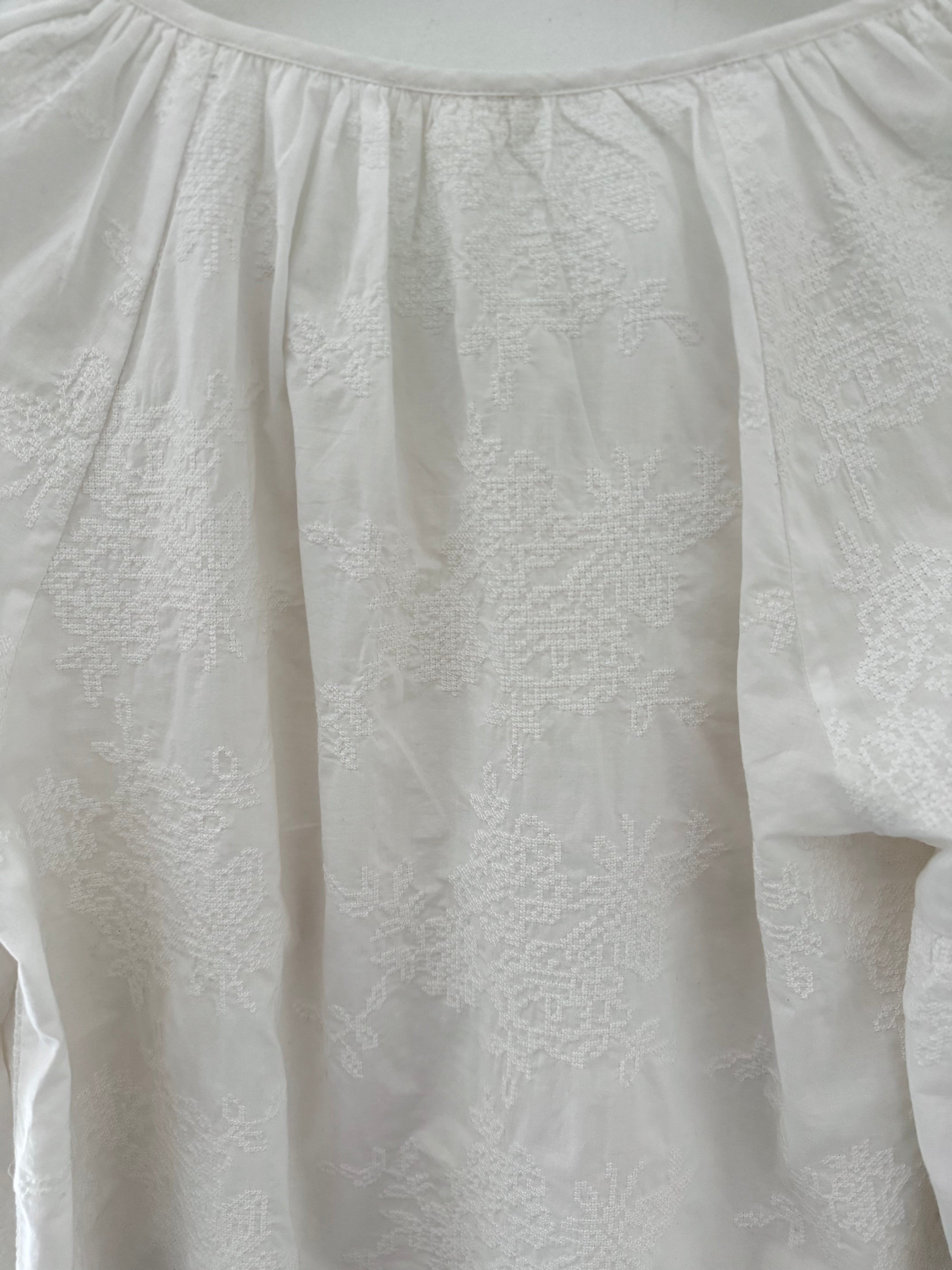 Luxe Embroidered Blouse in Ivory
