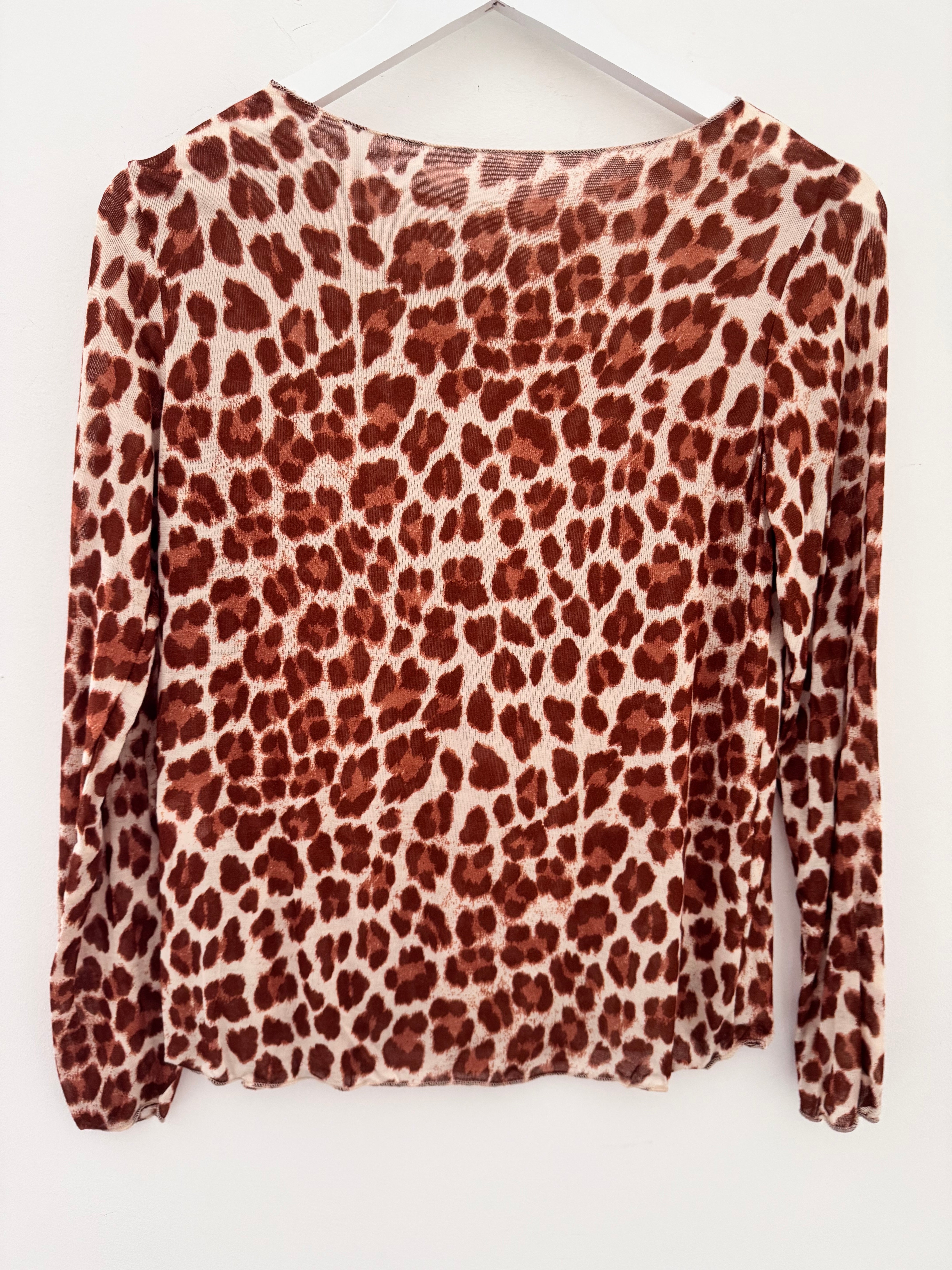 Ultrasoft Cashmere Blend Base Layer in Rust Leopard