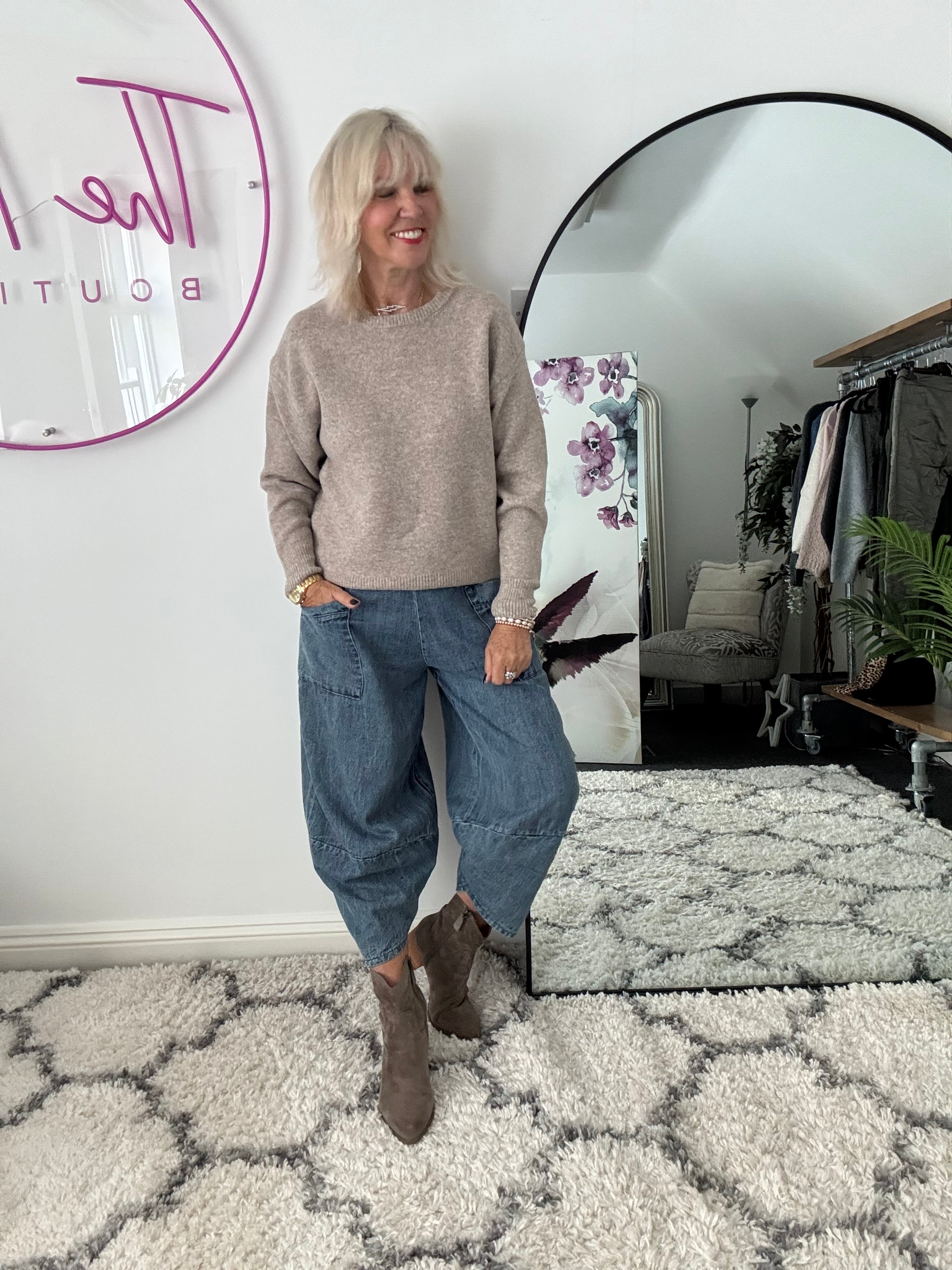 Soft & Cosy Round Neck Jumper in Mocha