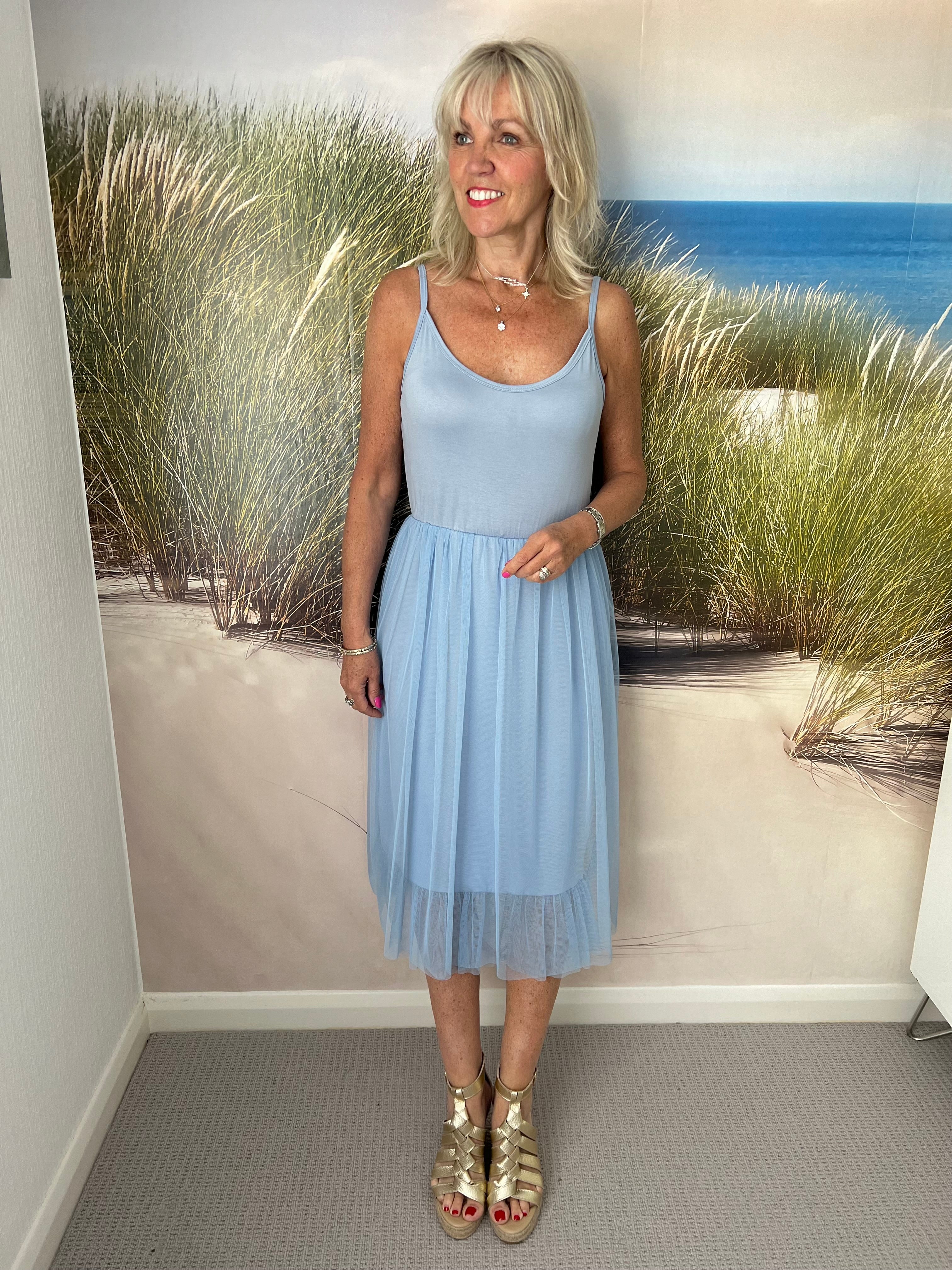 Two Piece Tulle Dress & Jumper in Blue