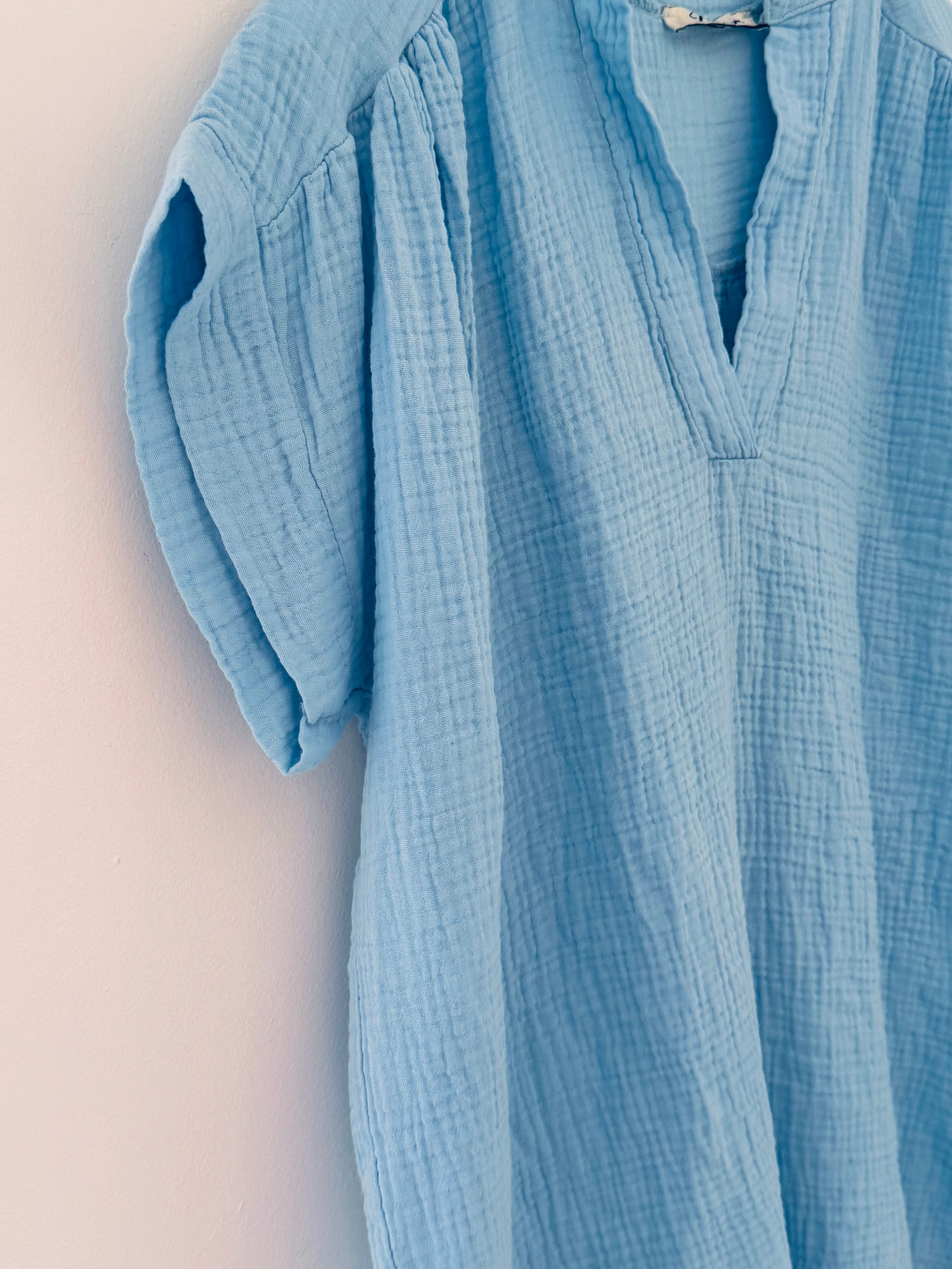 Cheesecloth Top in Sky Blue
