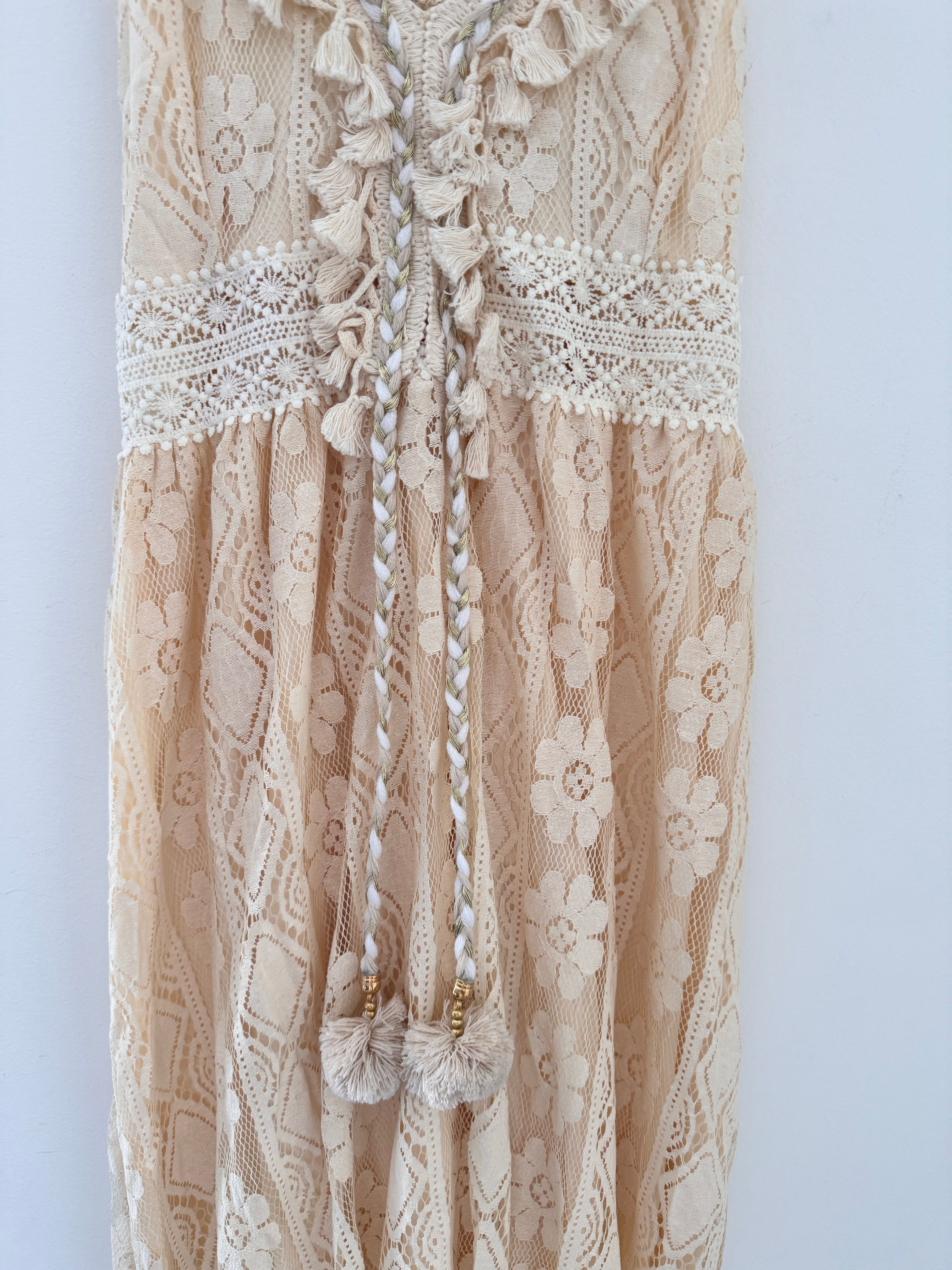 Summer Tassel Dress in Vanilla