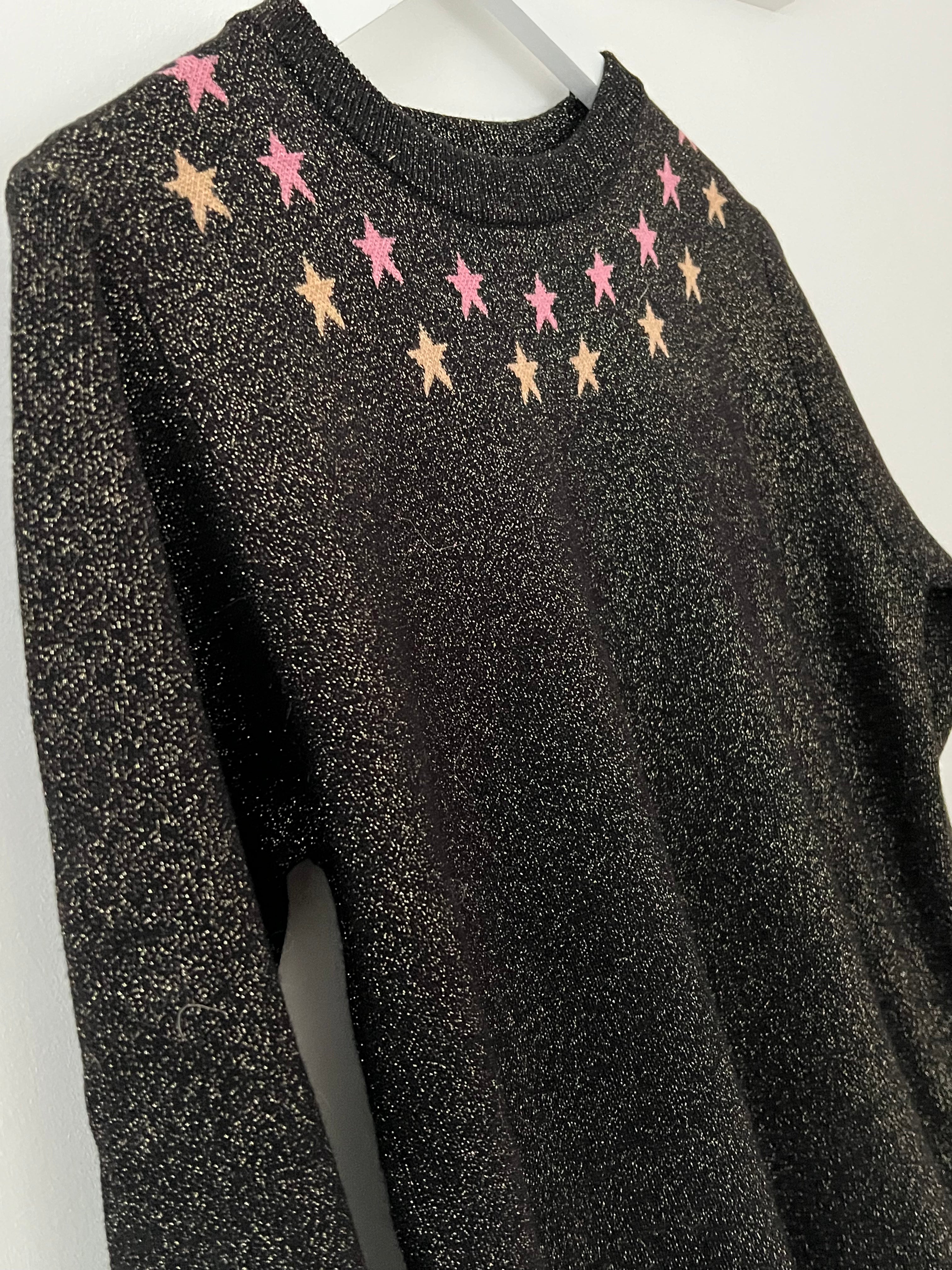 Sparkle Jumper with Stars in Black