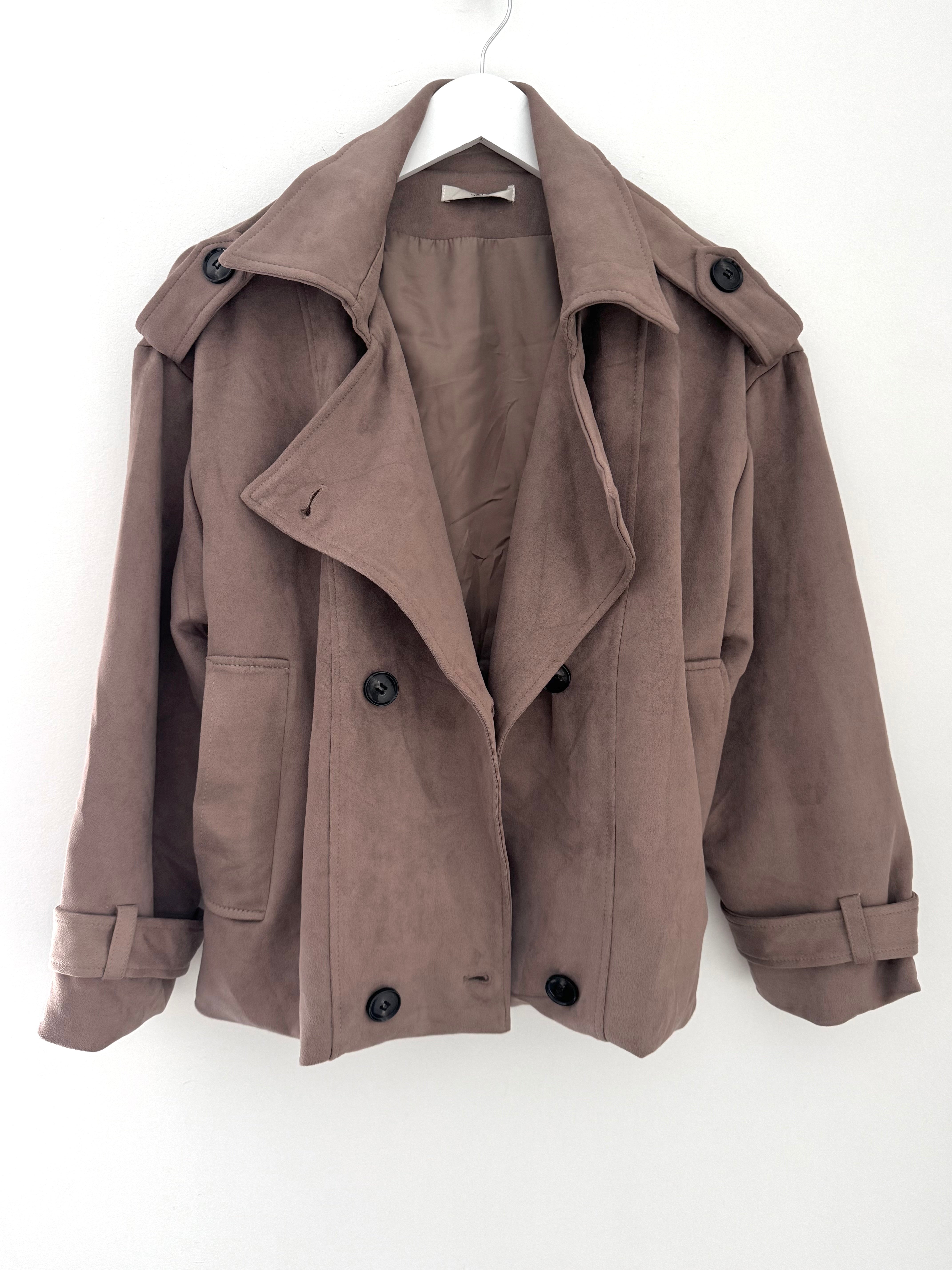 Luxe Suede Jacket in Soft Mole
