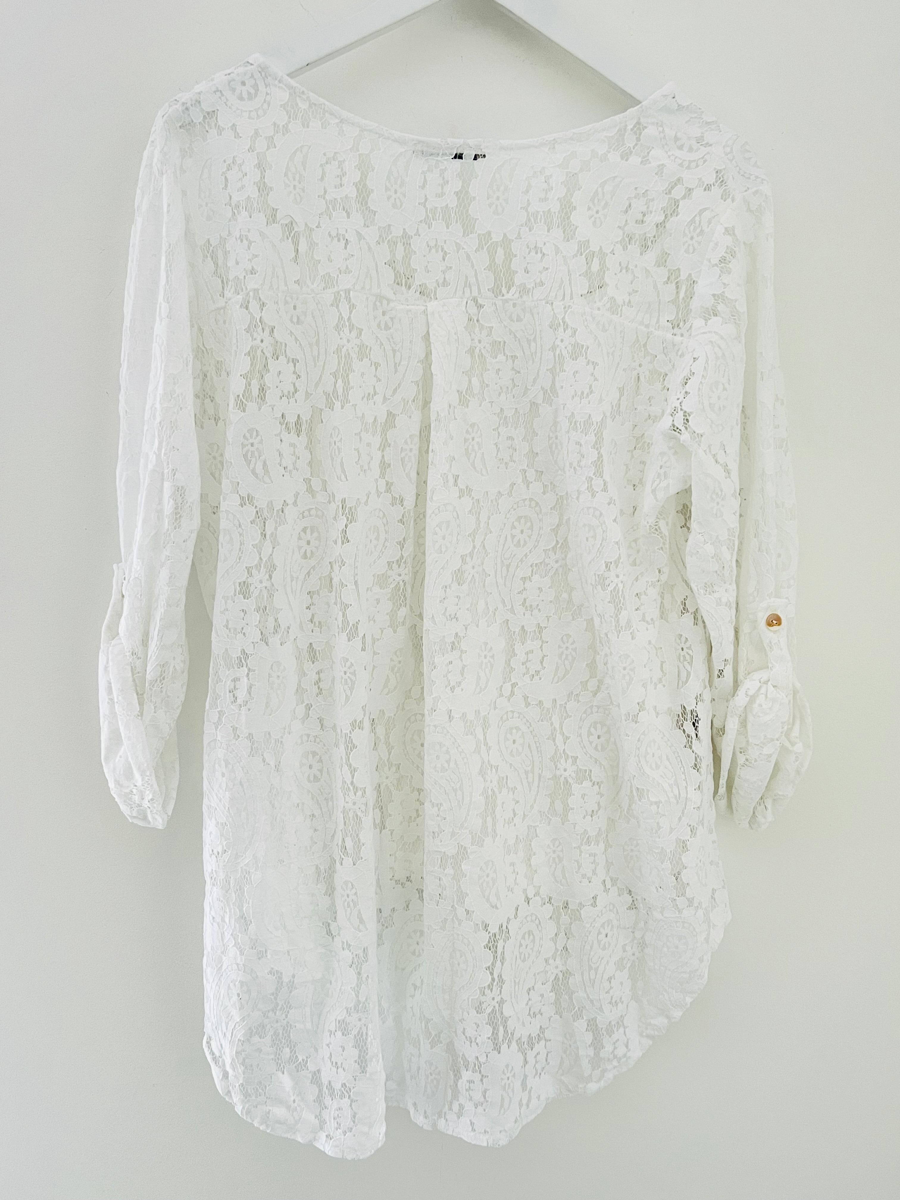 Lace Blouse & Cami in White