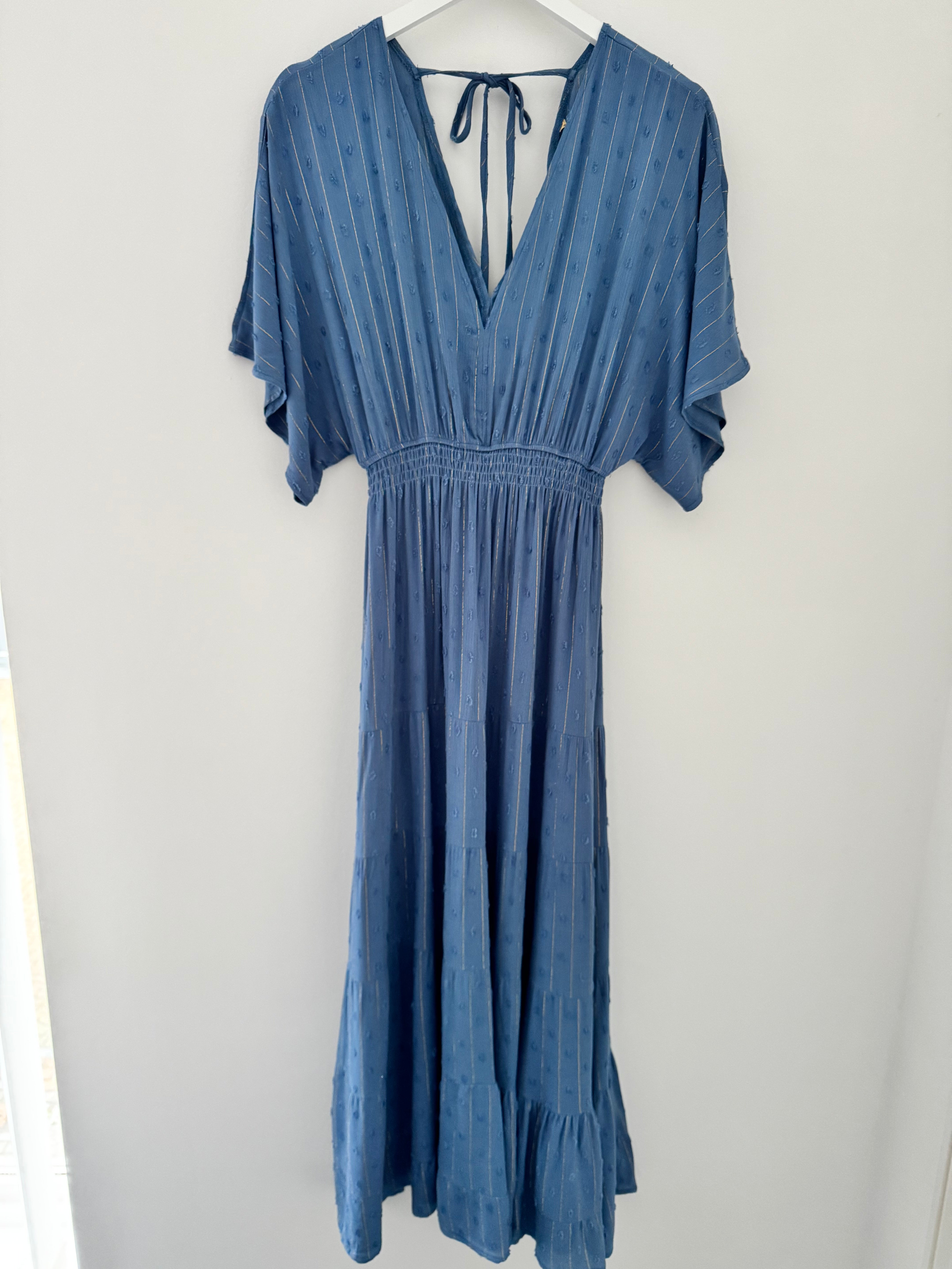 Kimono Midi Dress in Blue