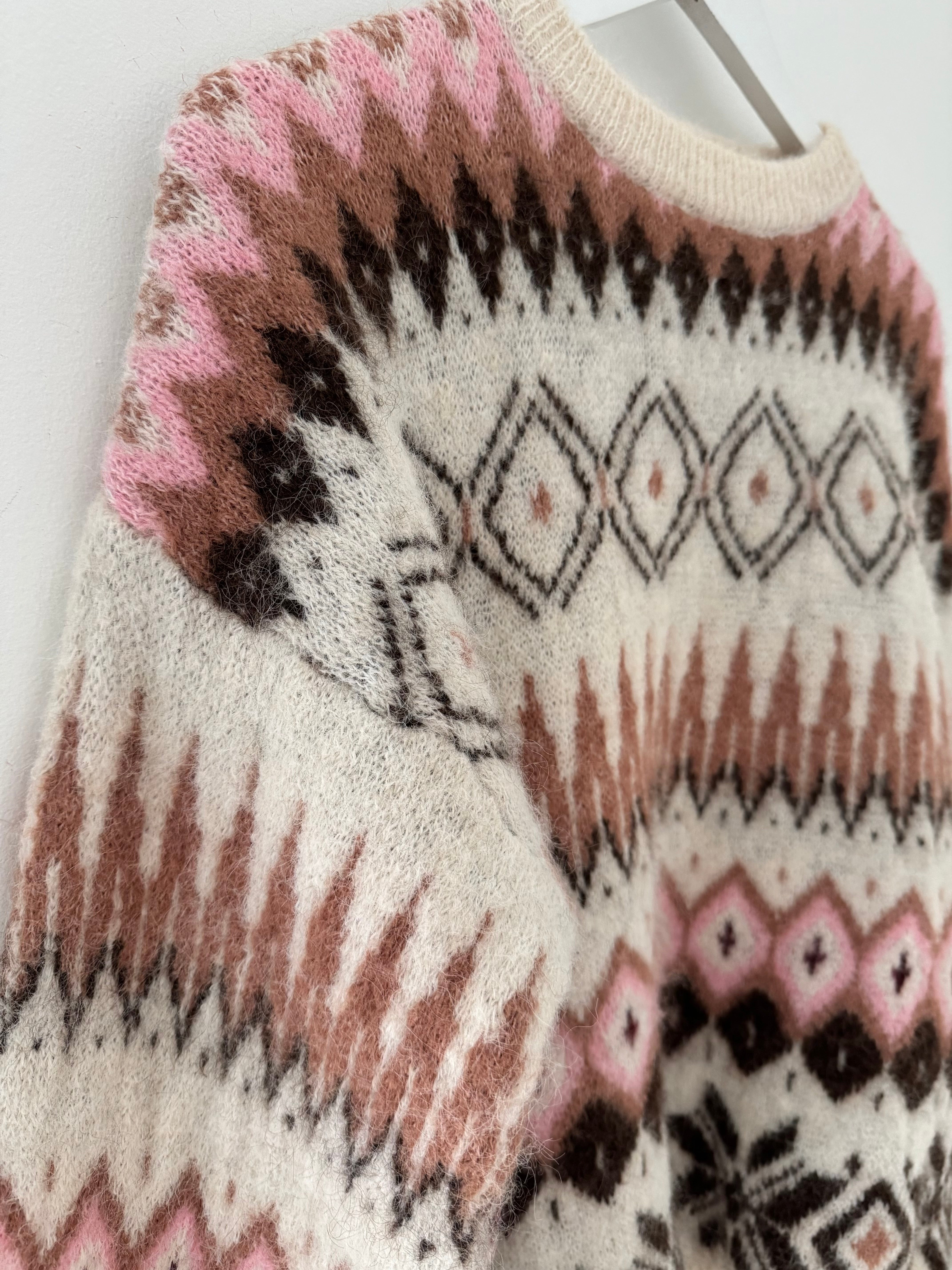 Softie Pattern Jumper in Pink & Mocha