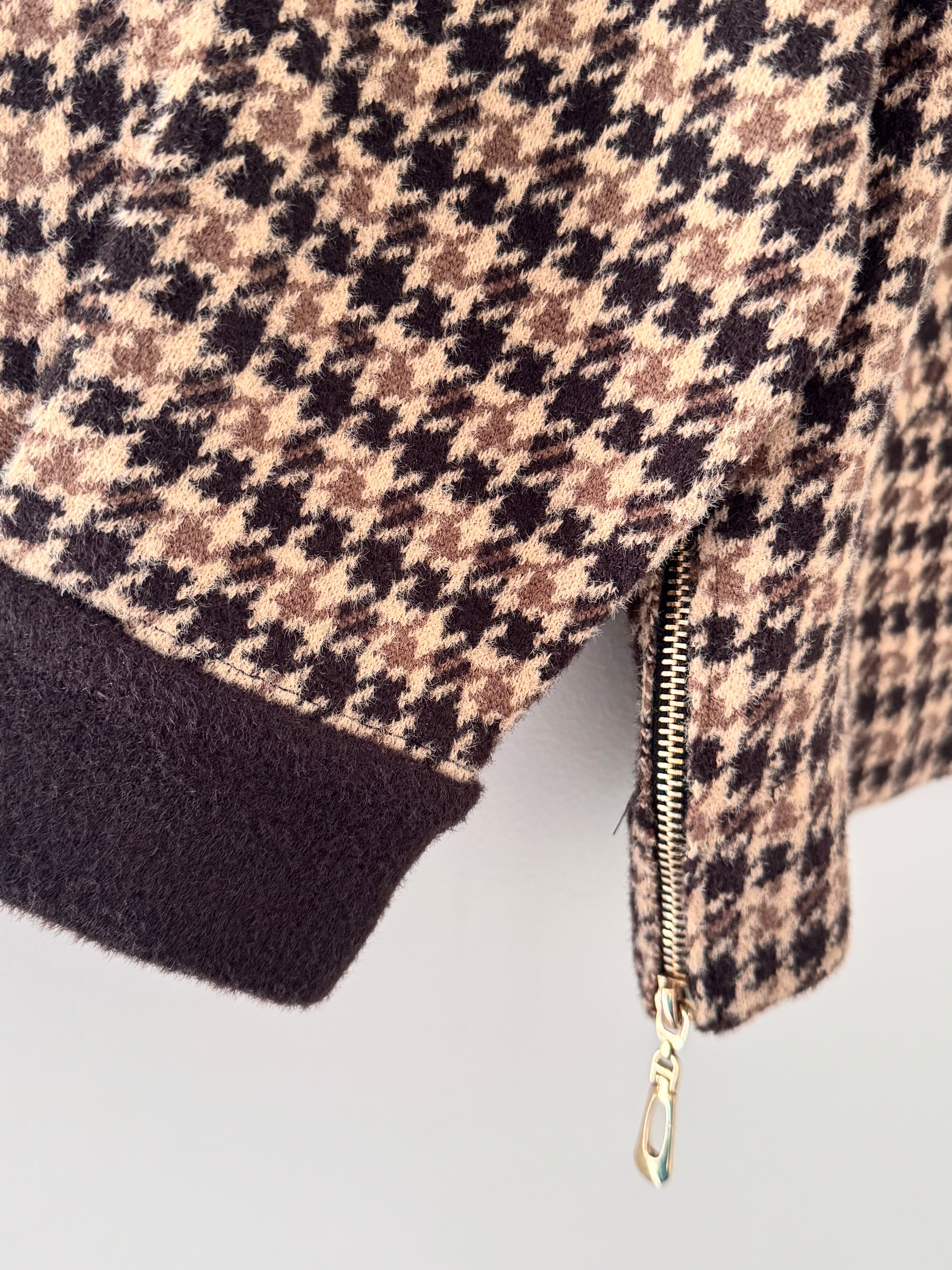 Stretch Tweed Jacket with Zip Sides