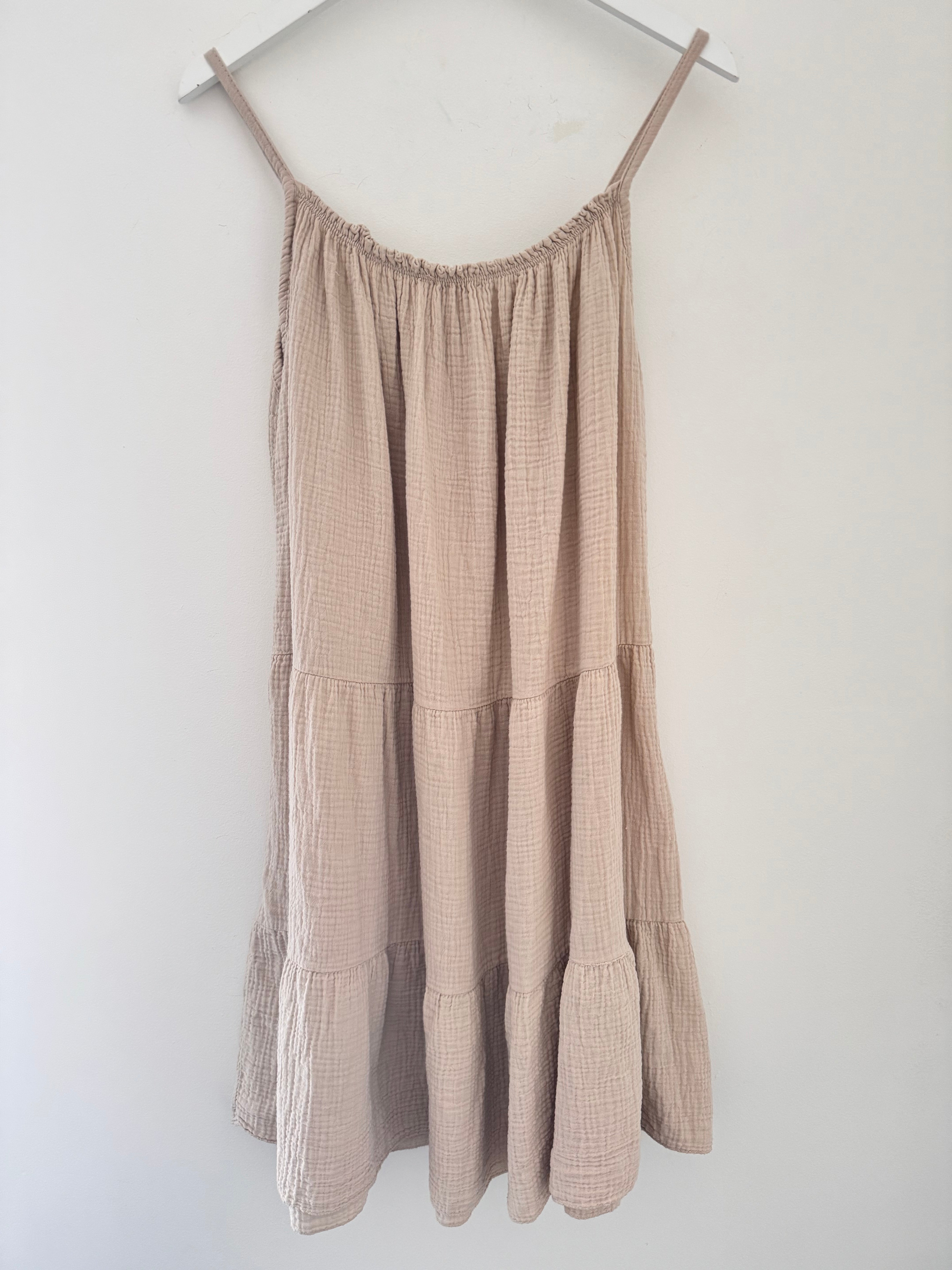 Cheesecloth Dress in Stone