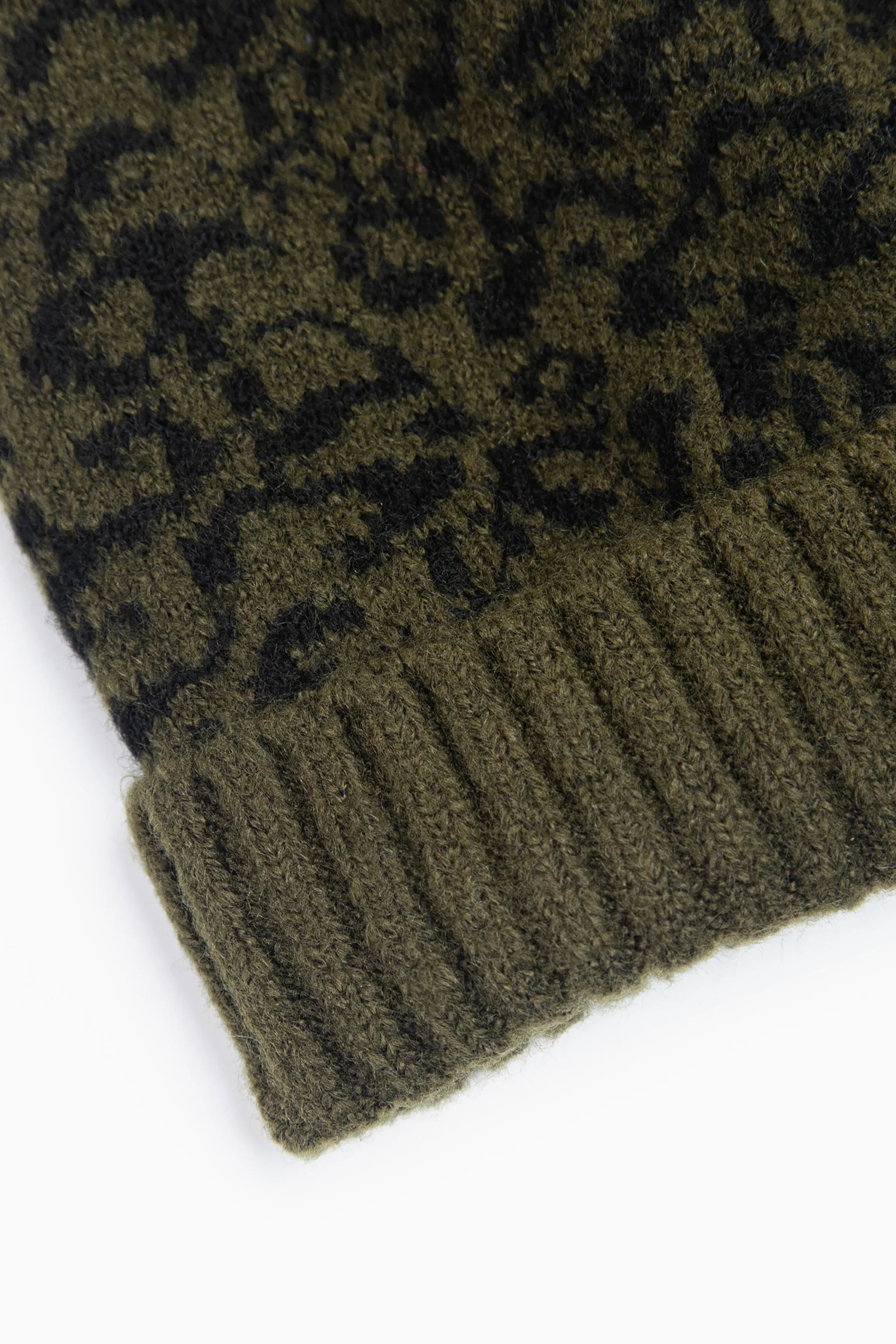 Leopard Bobble Hat in Khaki & Black