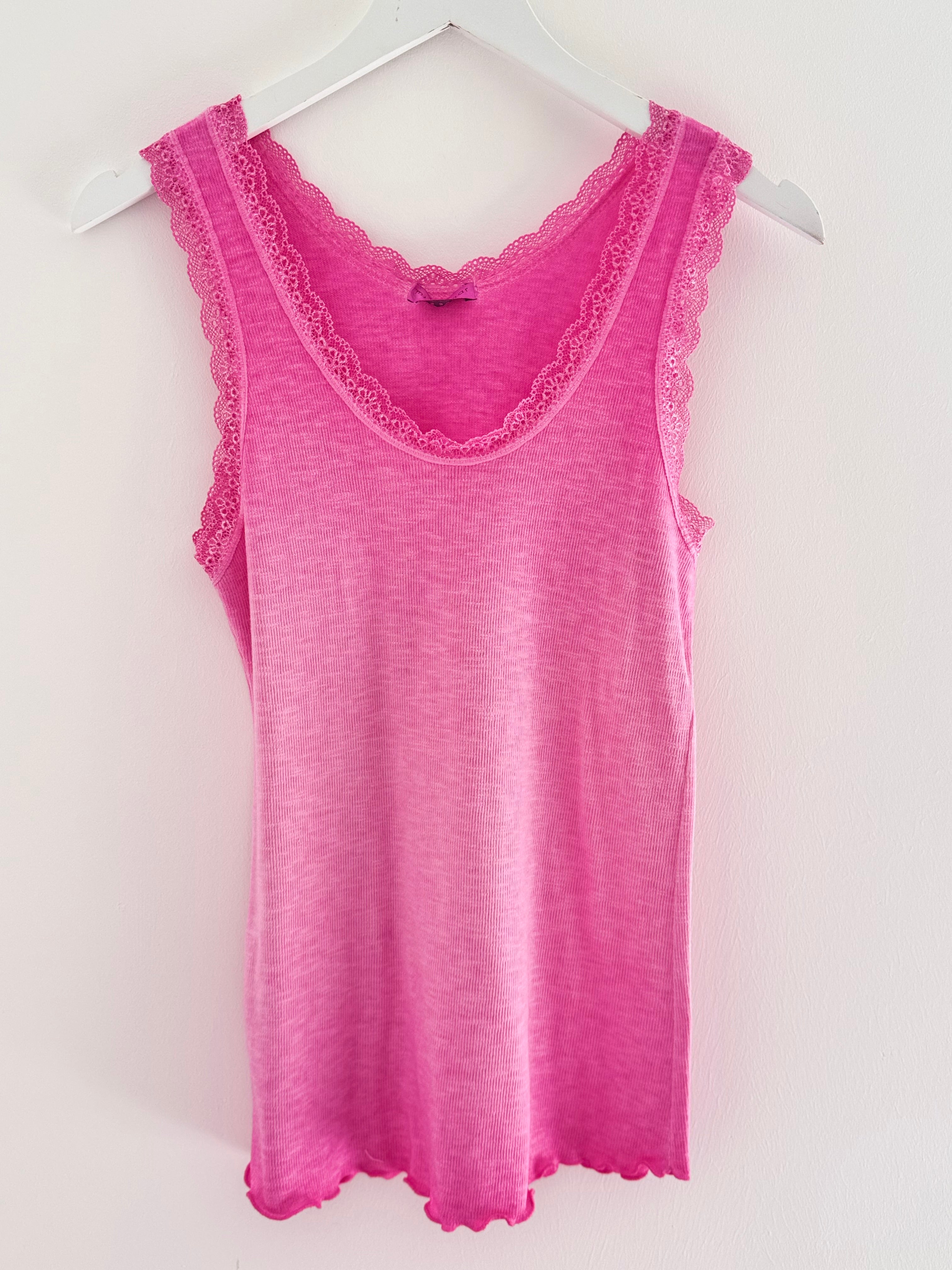 Luxe Ribbed Vest in Pink