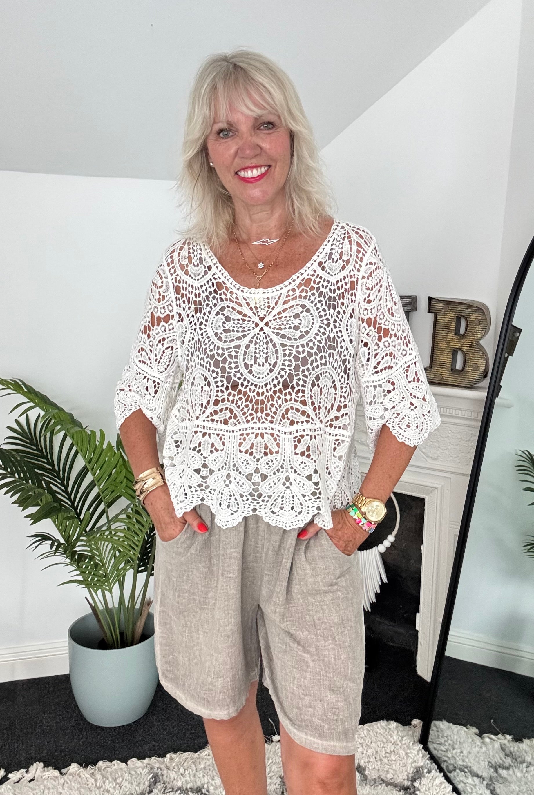 Crochet Top in Ivory