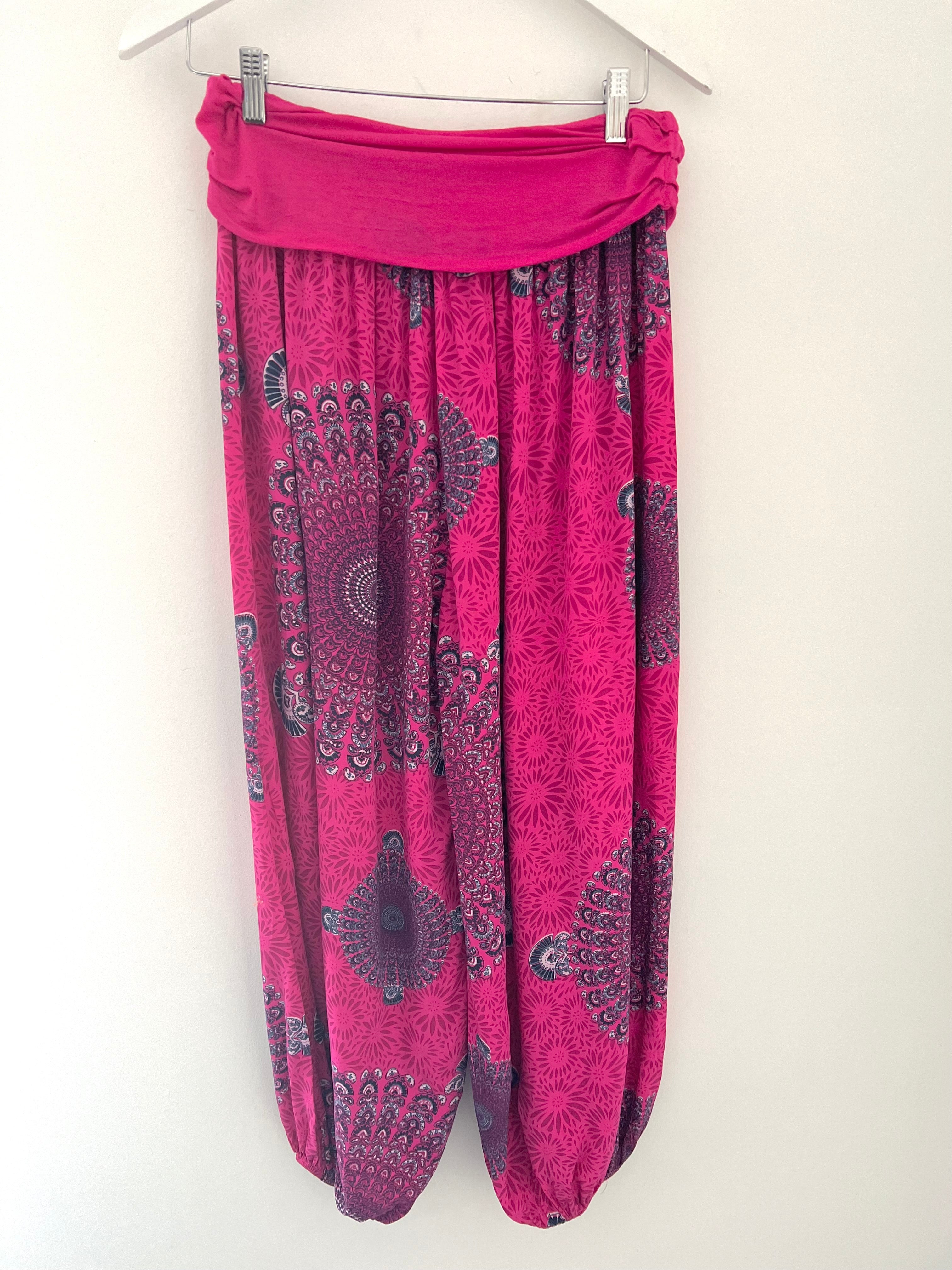Mandala Print Harem Trousers in Pink